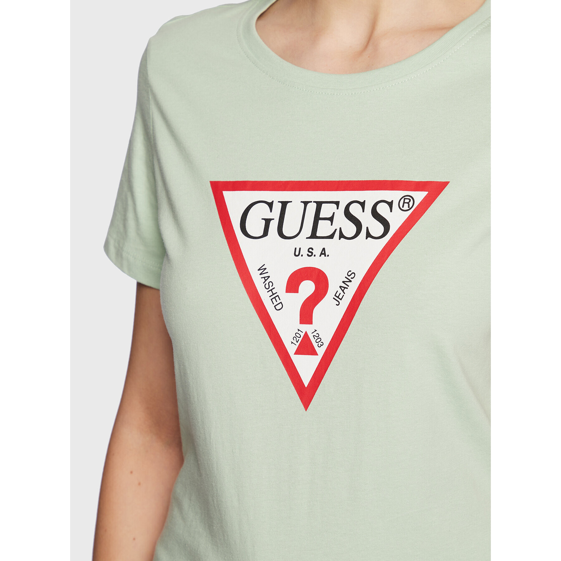 Guess Tricou Original W1YI1B I3Z11 Verde Regular Fit - Pled.ro