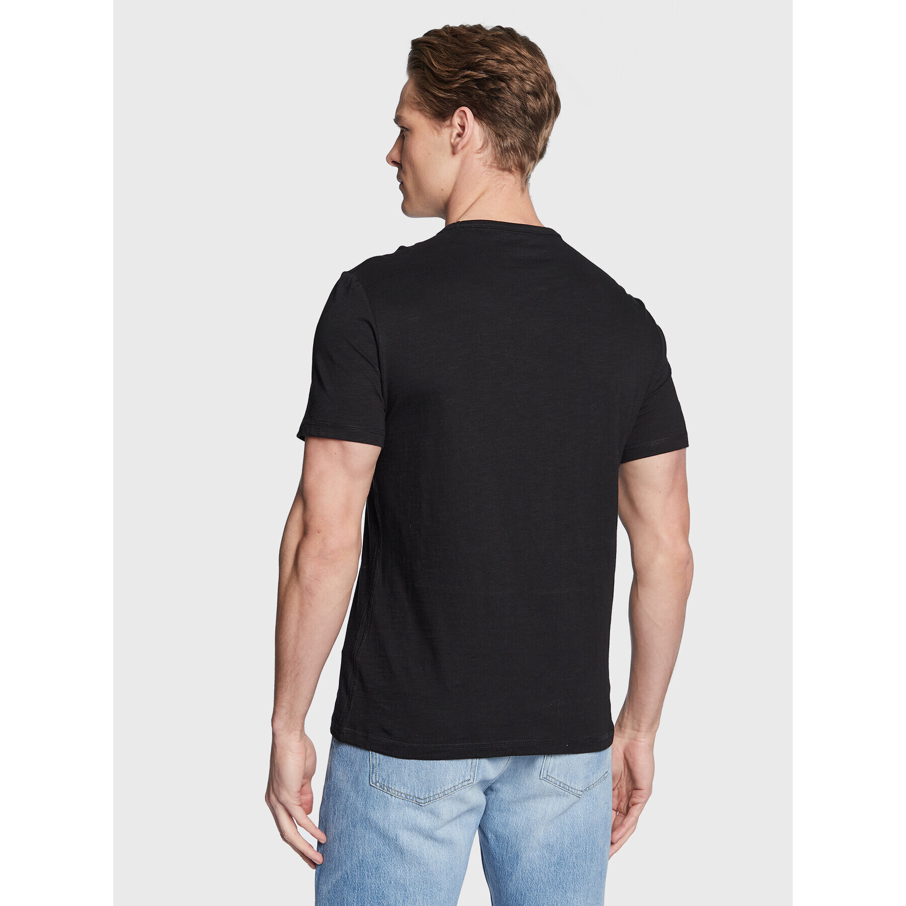 Guess Tricou Palm Window M3GI10 K6XN4 Negru Slim Fit - Pled.ro