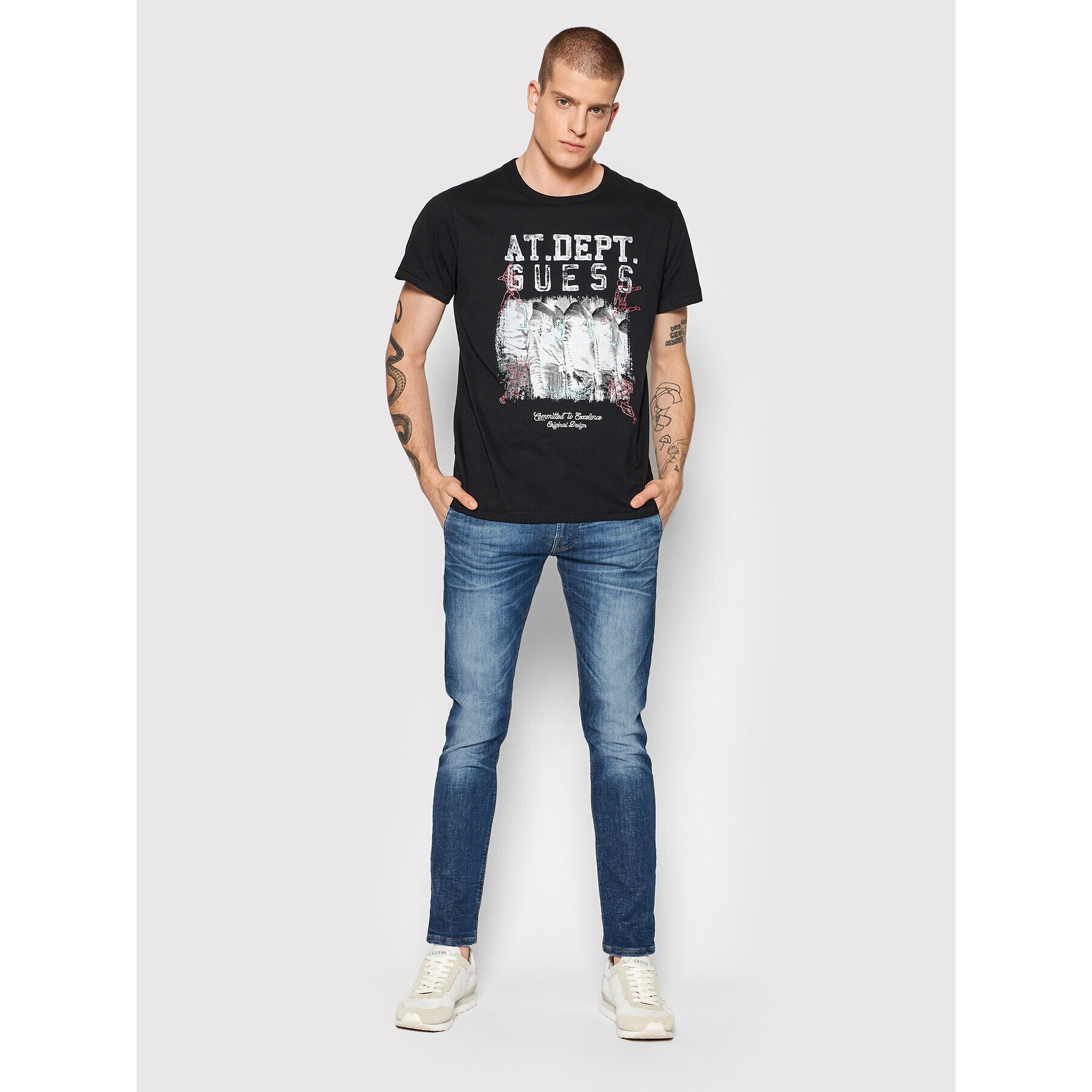 Guess Tricou Player M2RI05 KAR00 Negru Regular Fit - Pled.ro