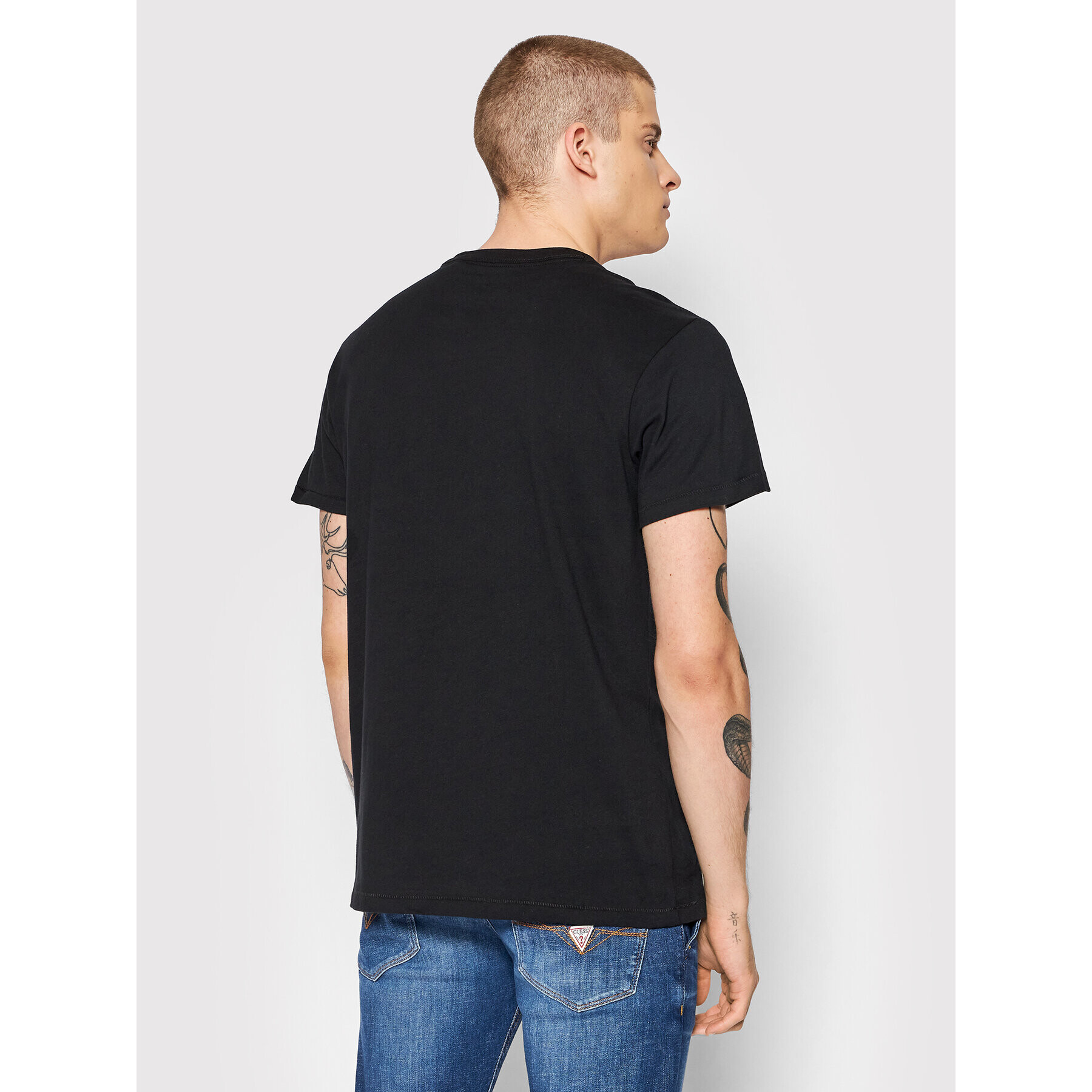 Guess Tricou Player M2RI05 KAR00 Negru Regular Fit - Pled.ro