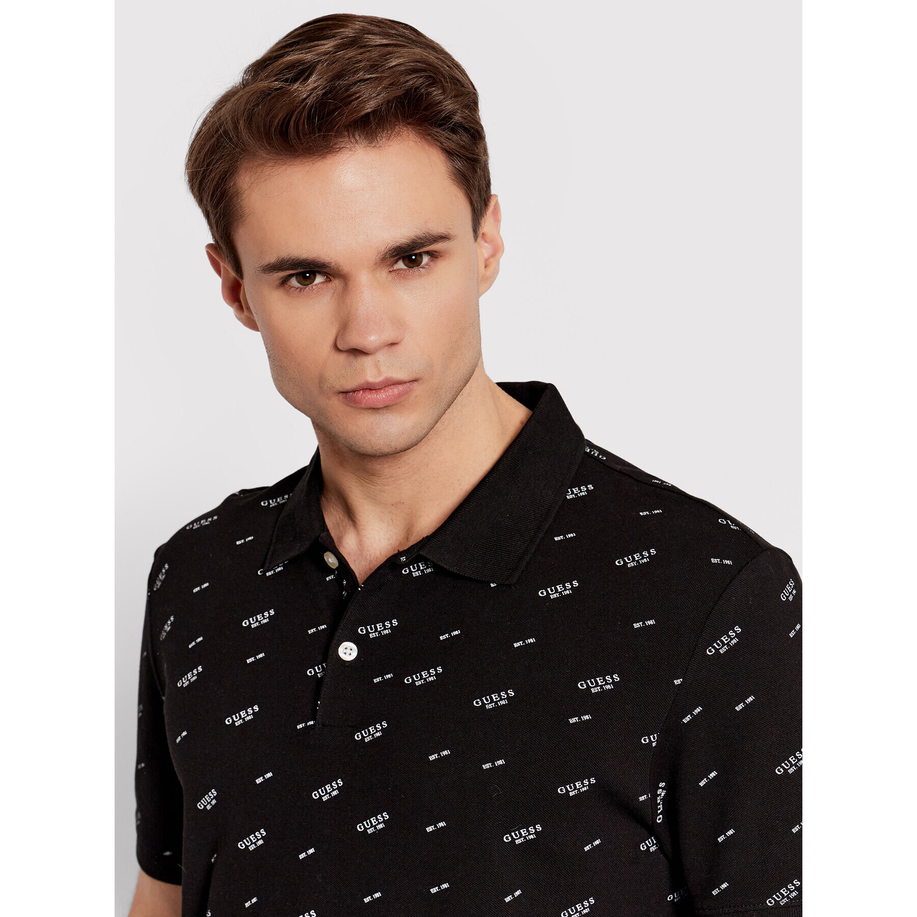 Guess Tricou polo Corey M2RP01 K7O61 Negru Regular Fit - Pled.ro