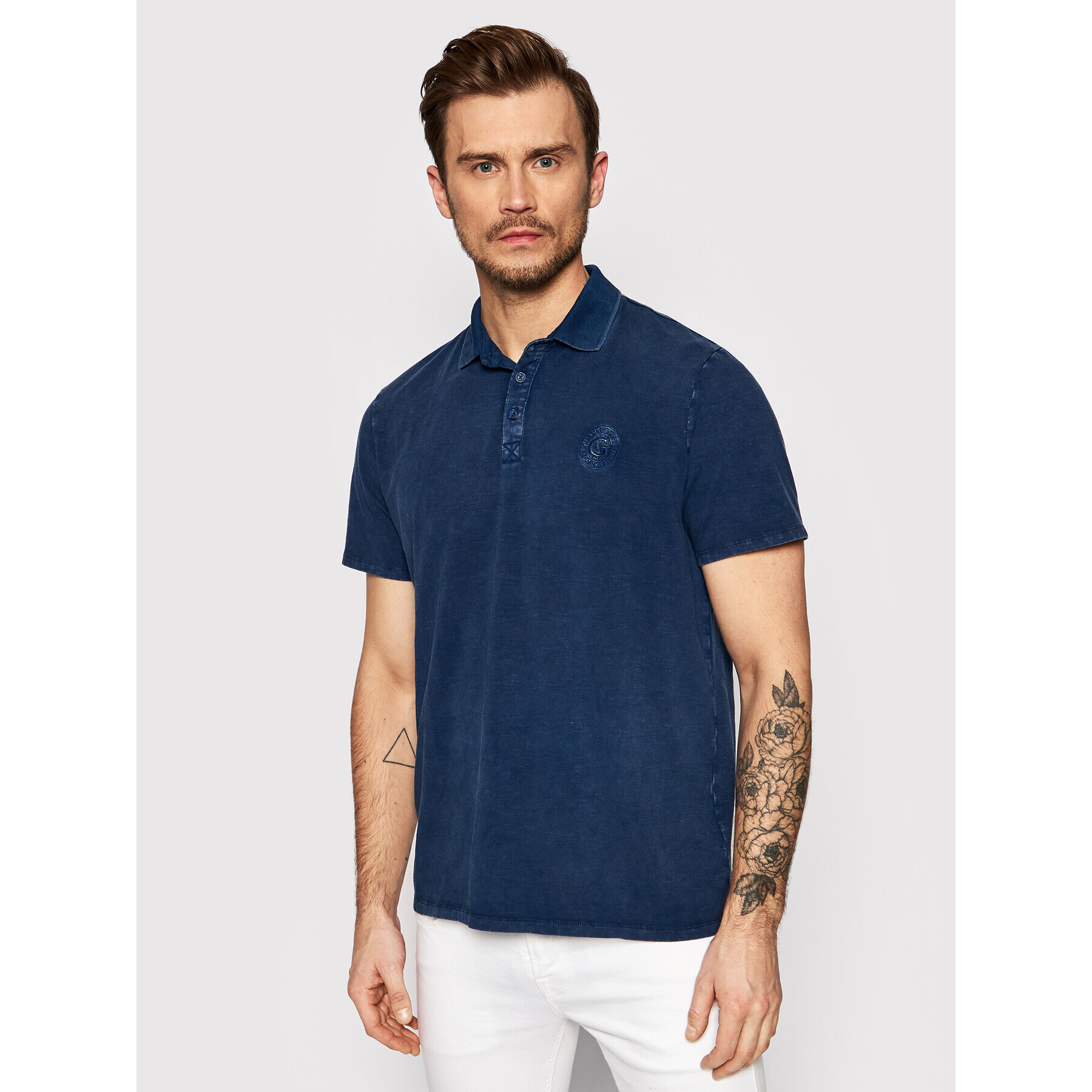 Guess Tricou polo Eli M2GP29 K9Y10 Bleumarin Regular Fit - Pled.ro