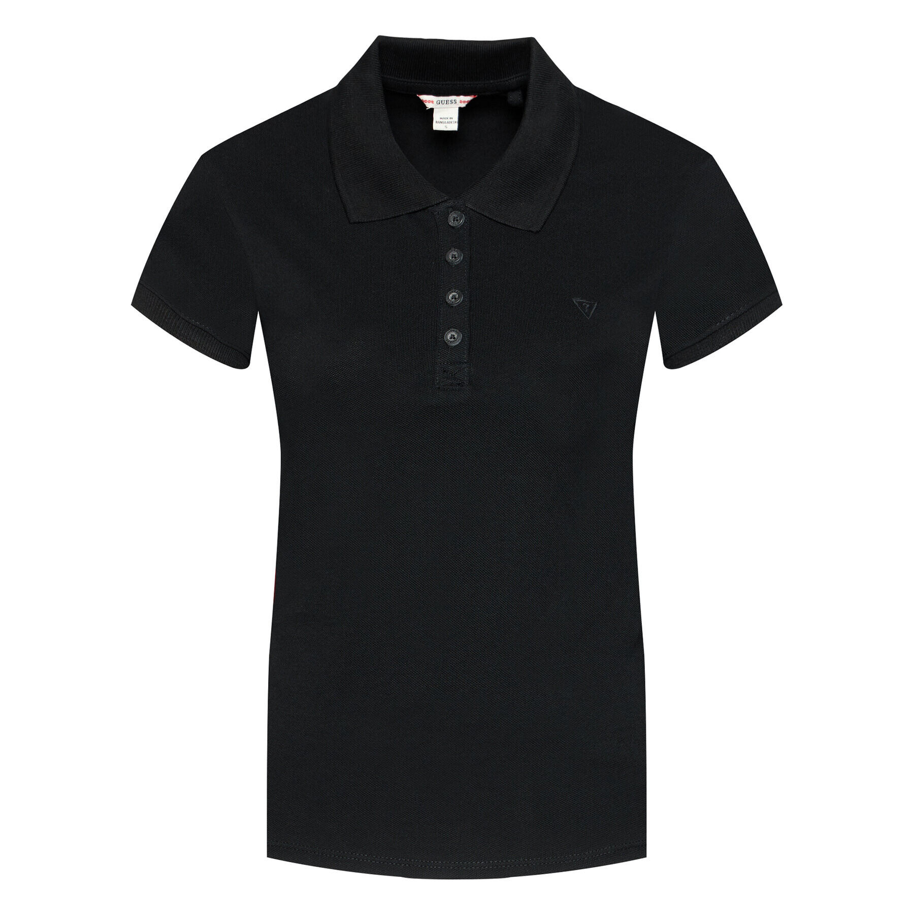 Guess Tricou polo Logo Pique W1YP38 RAQS0 Negru Regular Fit - Pled.ro