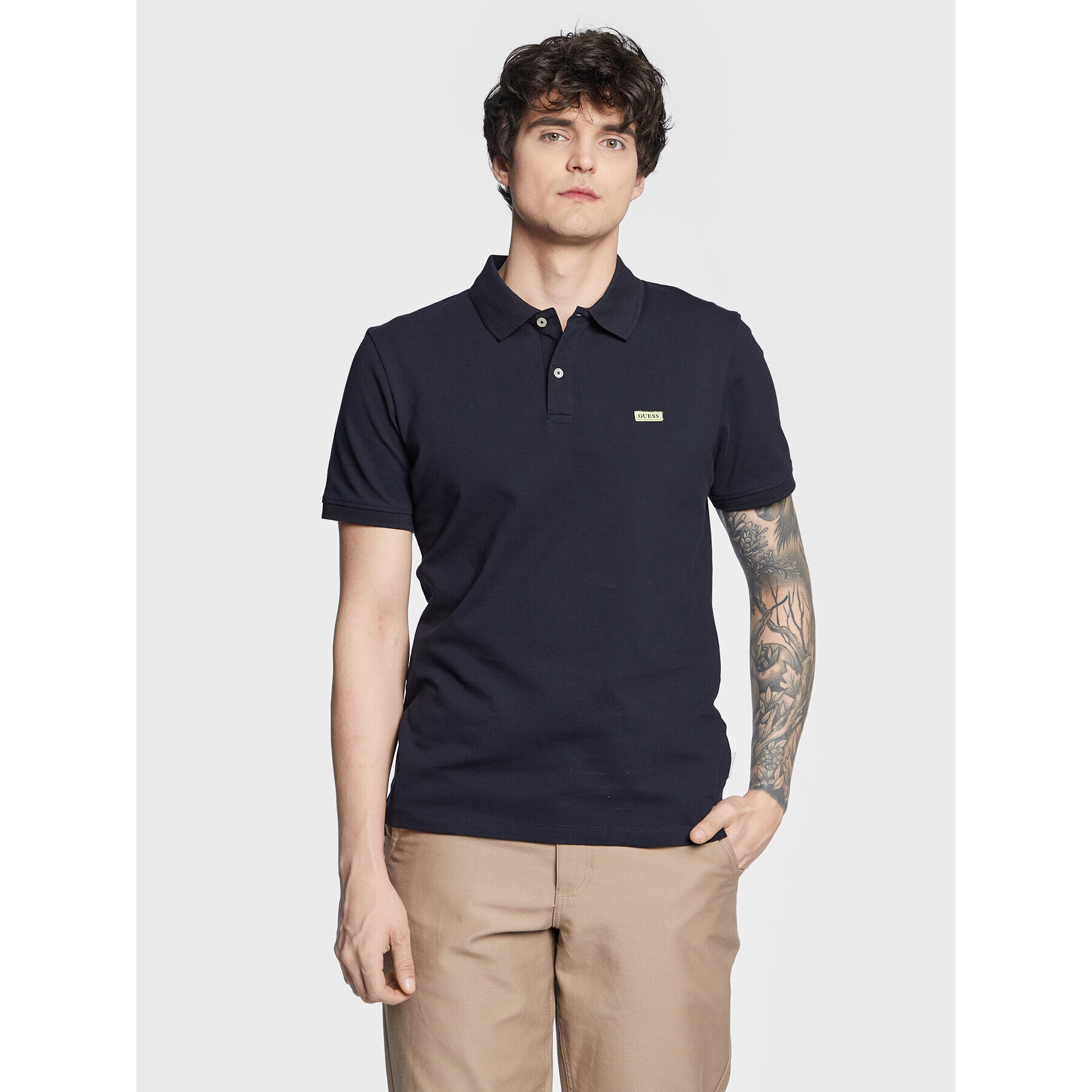 Guess Tricou polo Lyle M3GP60 K7O64 Bleumarin Slim Fit - Pled.ro