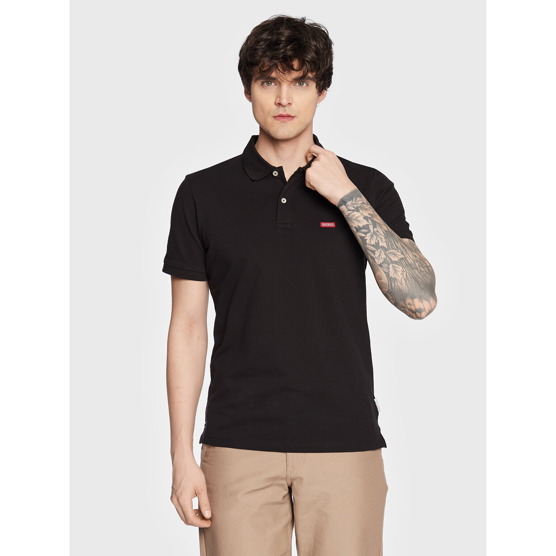 Guess Tricou polo Lyle M3GP60 K7O64 Negru Slim Fit - Pled.ro