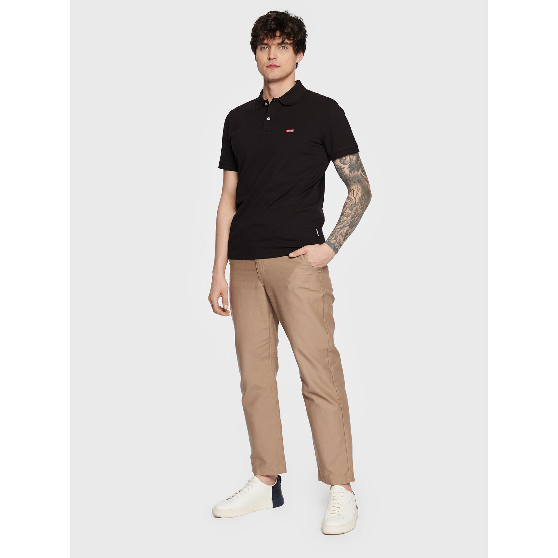 Guess Tricou polo Lyle M3GP60 K7O64 Negru Slim Fit - Pled.ro