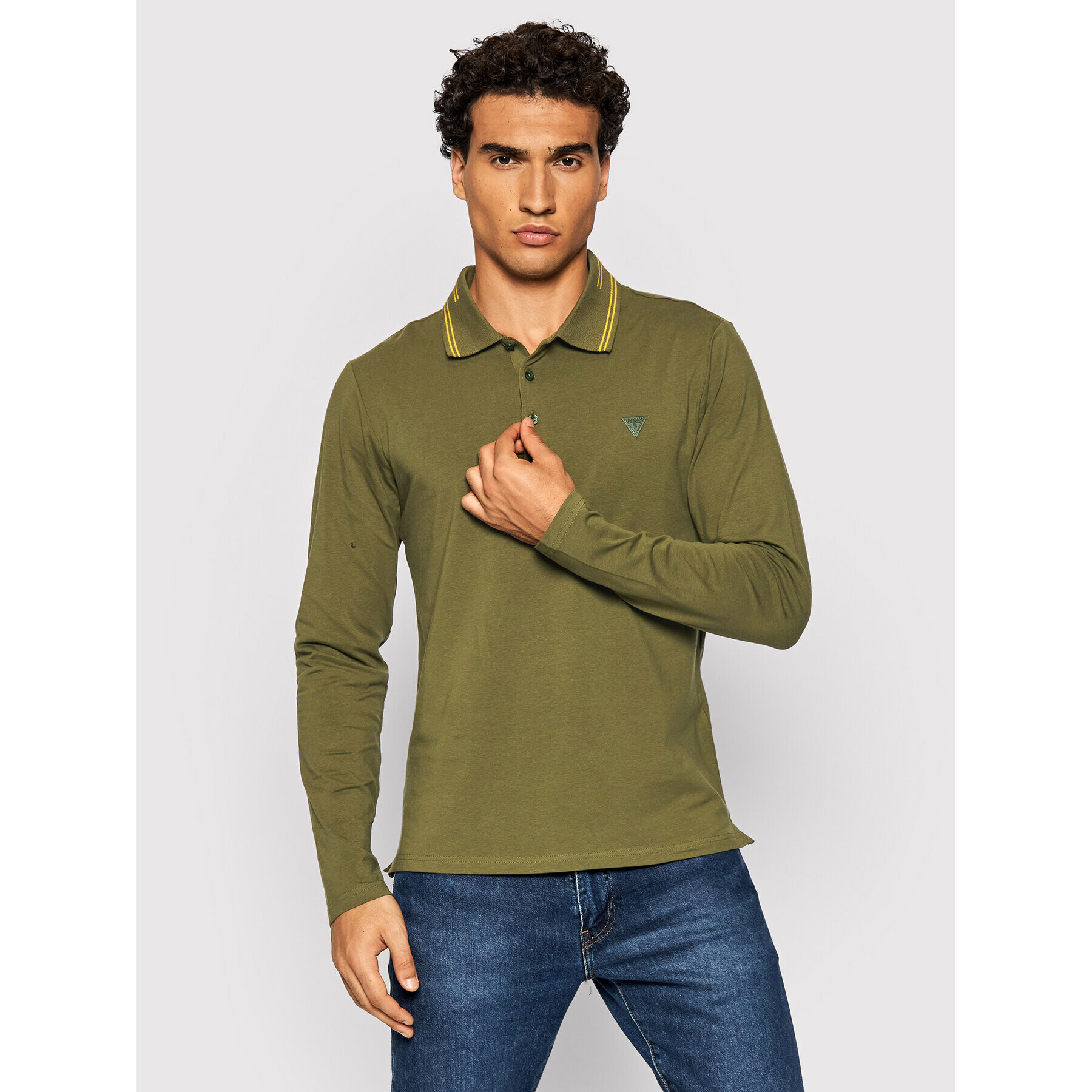 Guess Tricou polo M1BP36 J1311 Verde Extra Slim Fit - Pled.ro