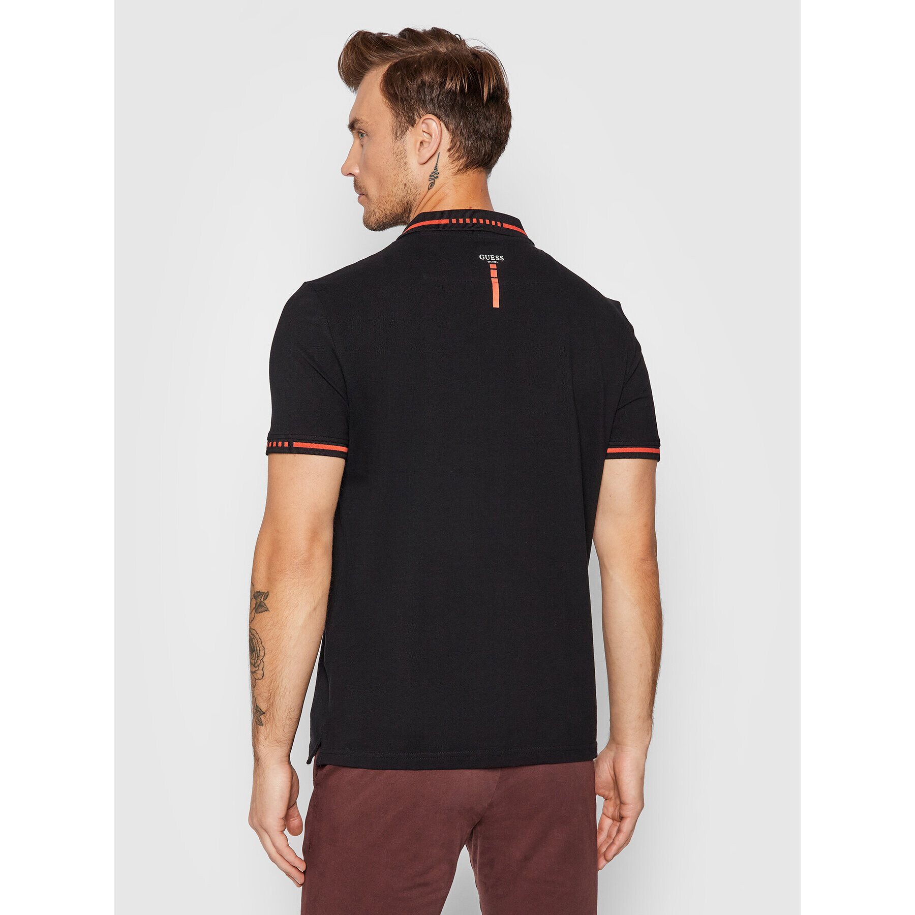 Guess Tricou polo M1BP55 K9WF1 Negru Slim Fit - Pled.ro