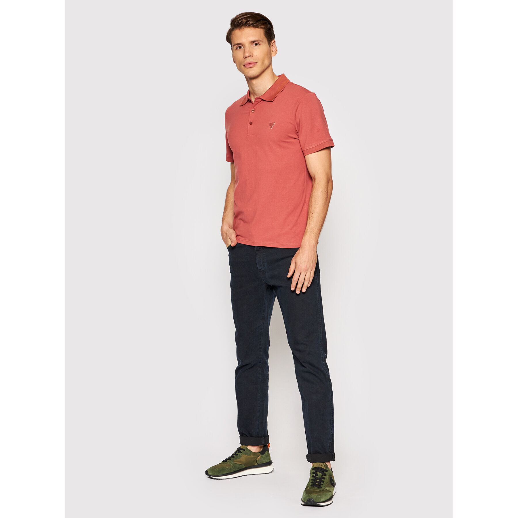 Guess Tricou polo M1BP66 J1311 Roșu Extra Slim Fit - Pled.ro