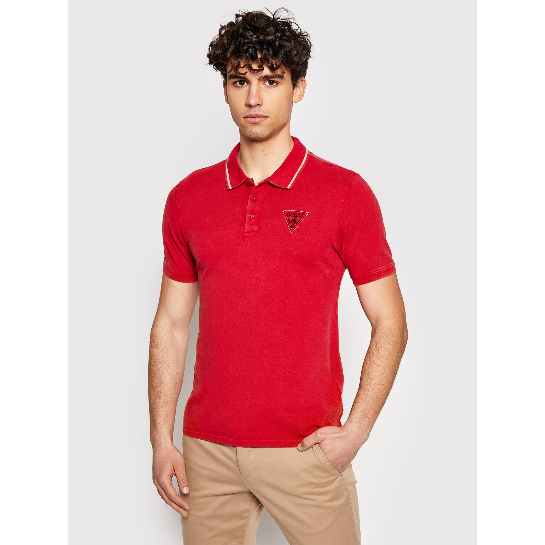 Guess Tricou polo M1GP54 K9WF1 Roșu Slim Fit - Pled.ro