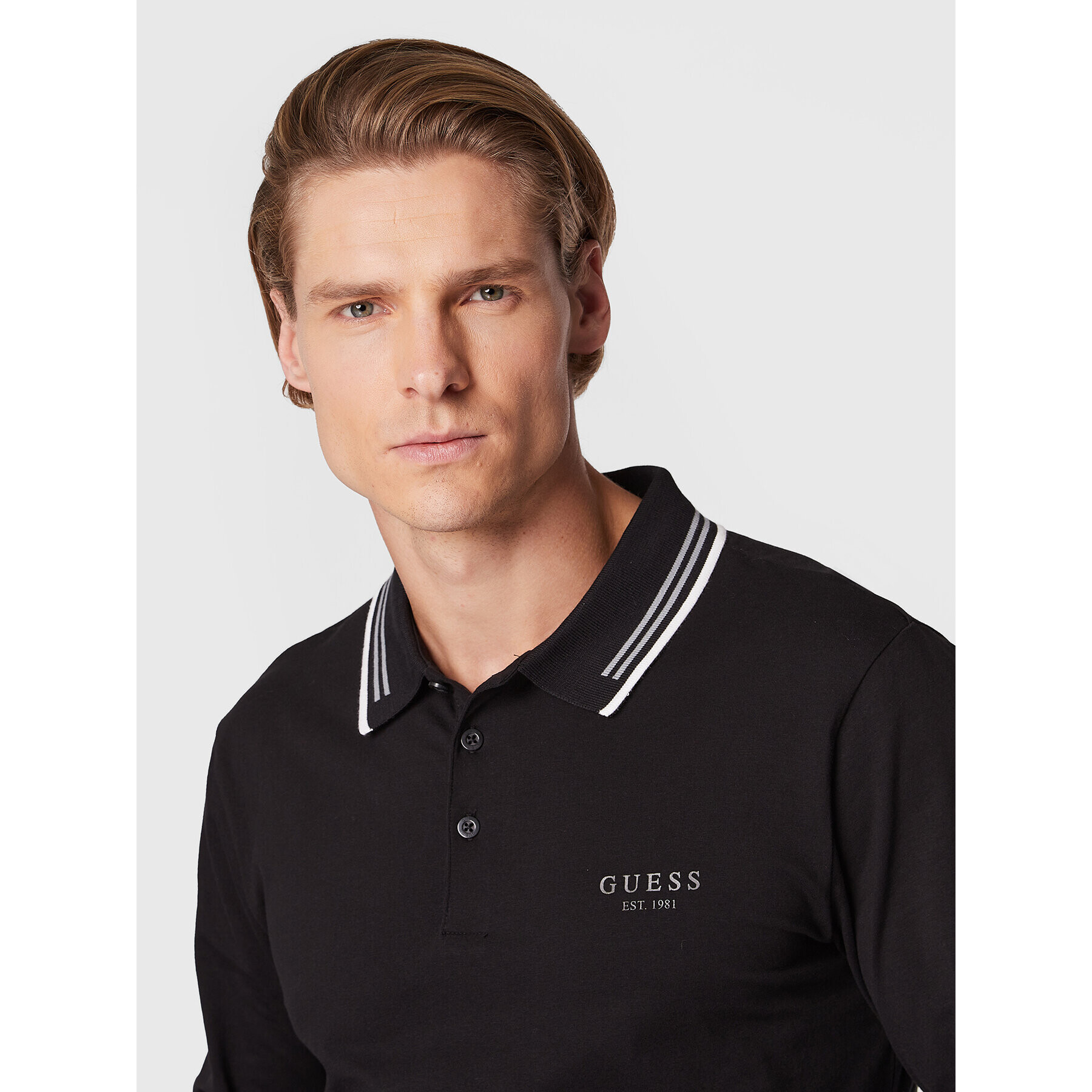 Guess Tricou polo M2BP36 J1314 Negru Extra Slim Fit - Pled.ro