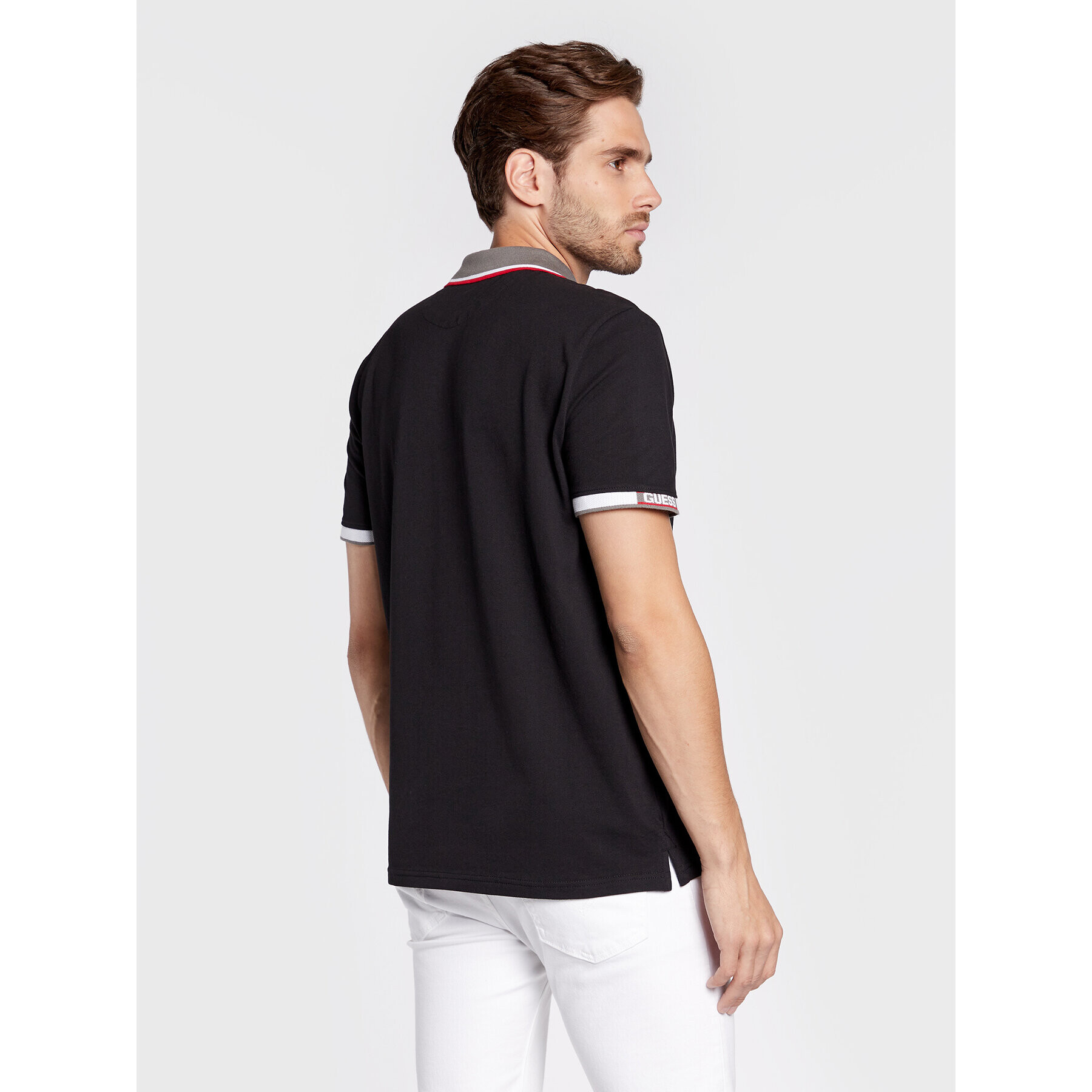 Guess Tricou polo M2BP55 K9WF4 Negru Regular Fit - Pled.ro