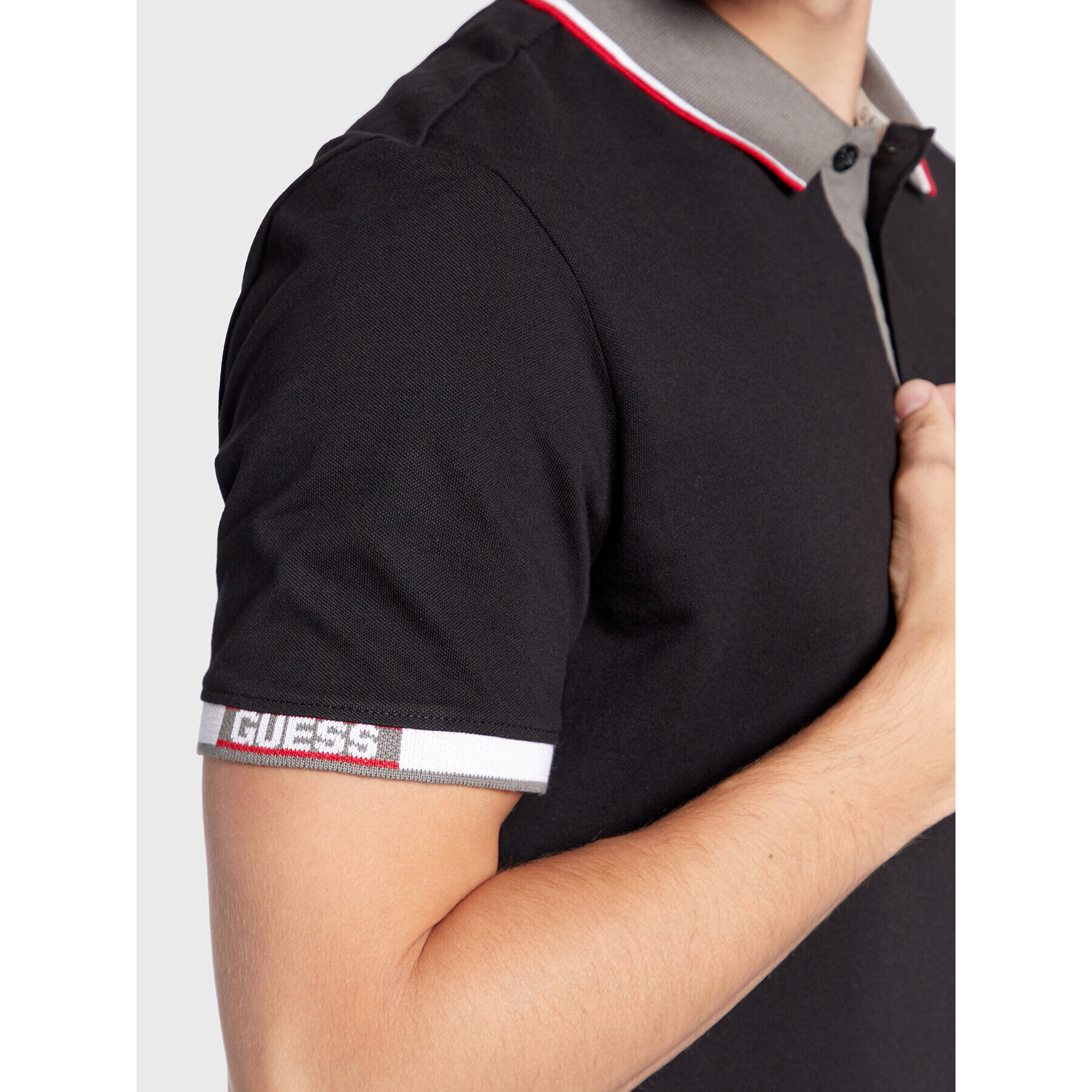 Guess Tricou polo M2BP55 K9WF4 Negru Regular Fit - Pled.ro