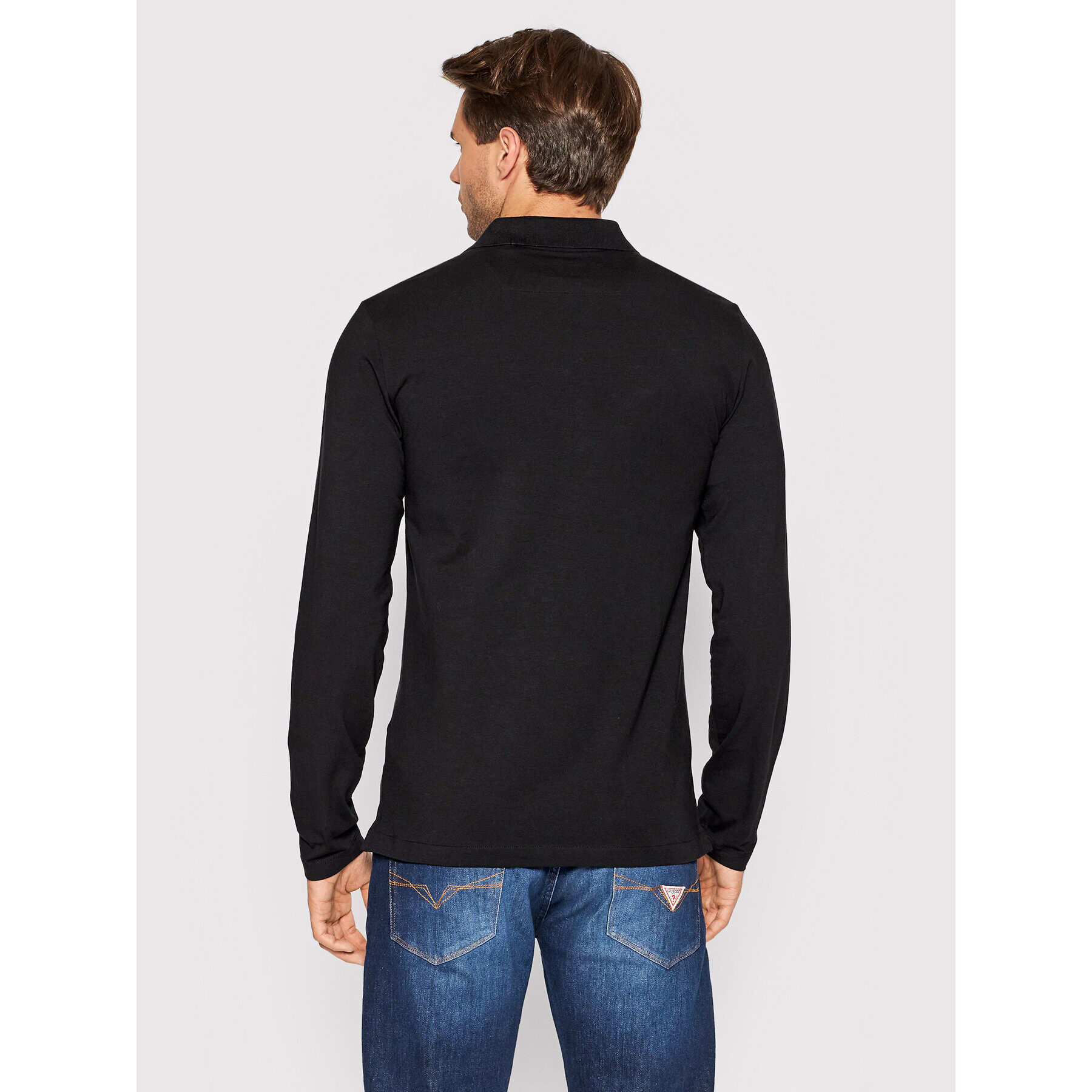 Guess Tricou polo M2YP36 J1311 Negru Extra Slim Fit - Pled.ro