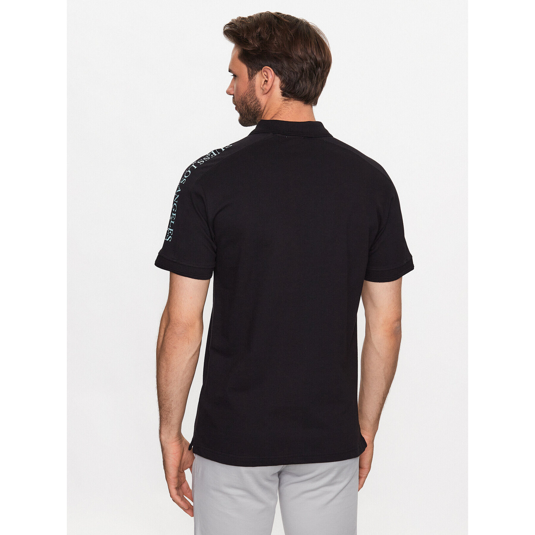 Guess Tricou polo M3YP01 K7O64 Negru Slim Fit - Pled.ro