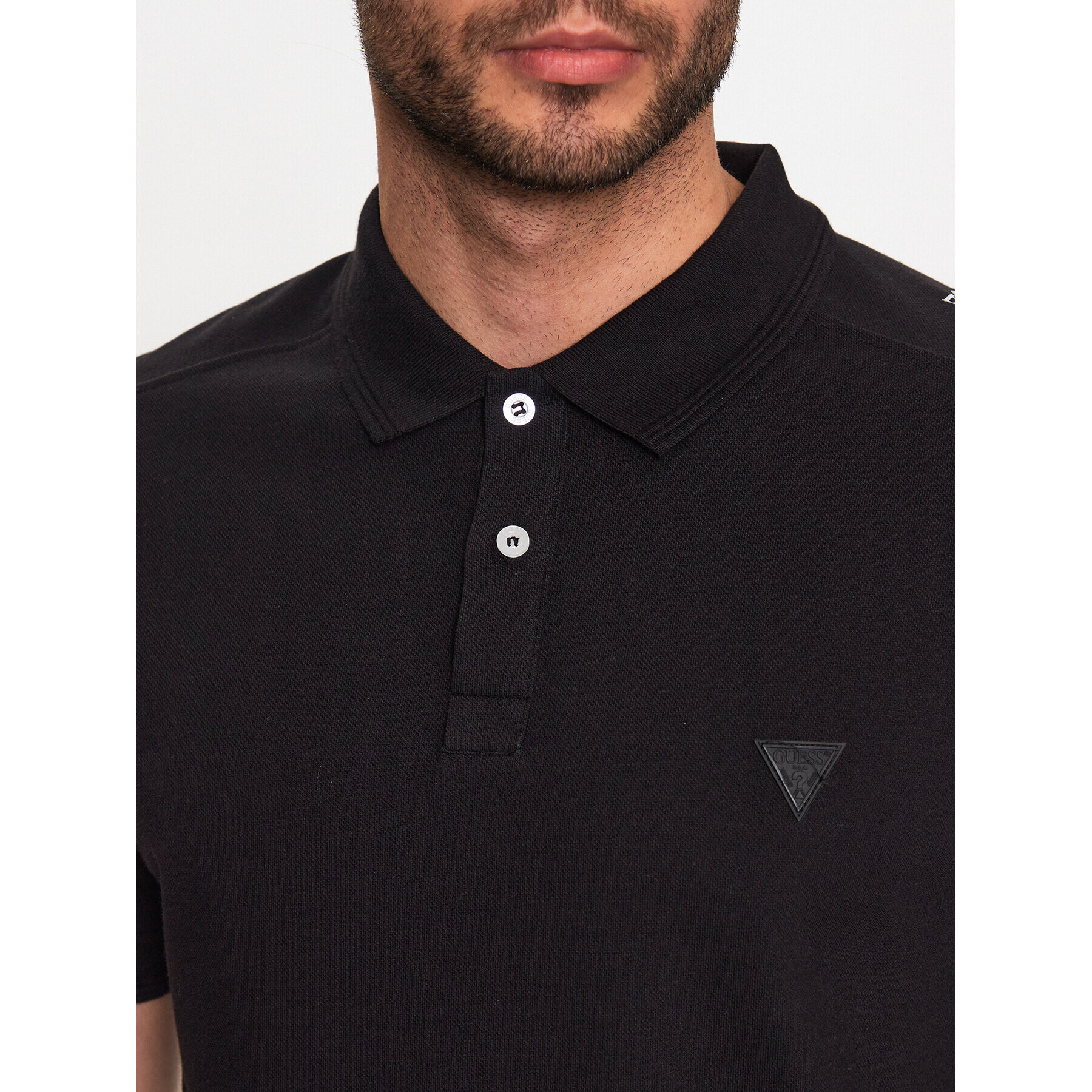 Guess Tricou polo M3YP01 K7O64 Negru Slim Fit - Pled.ro