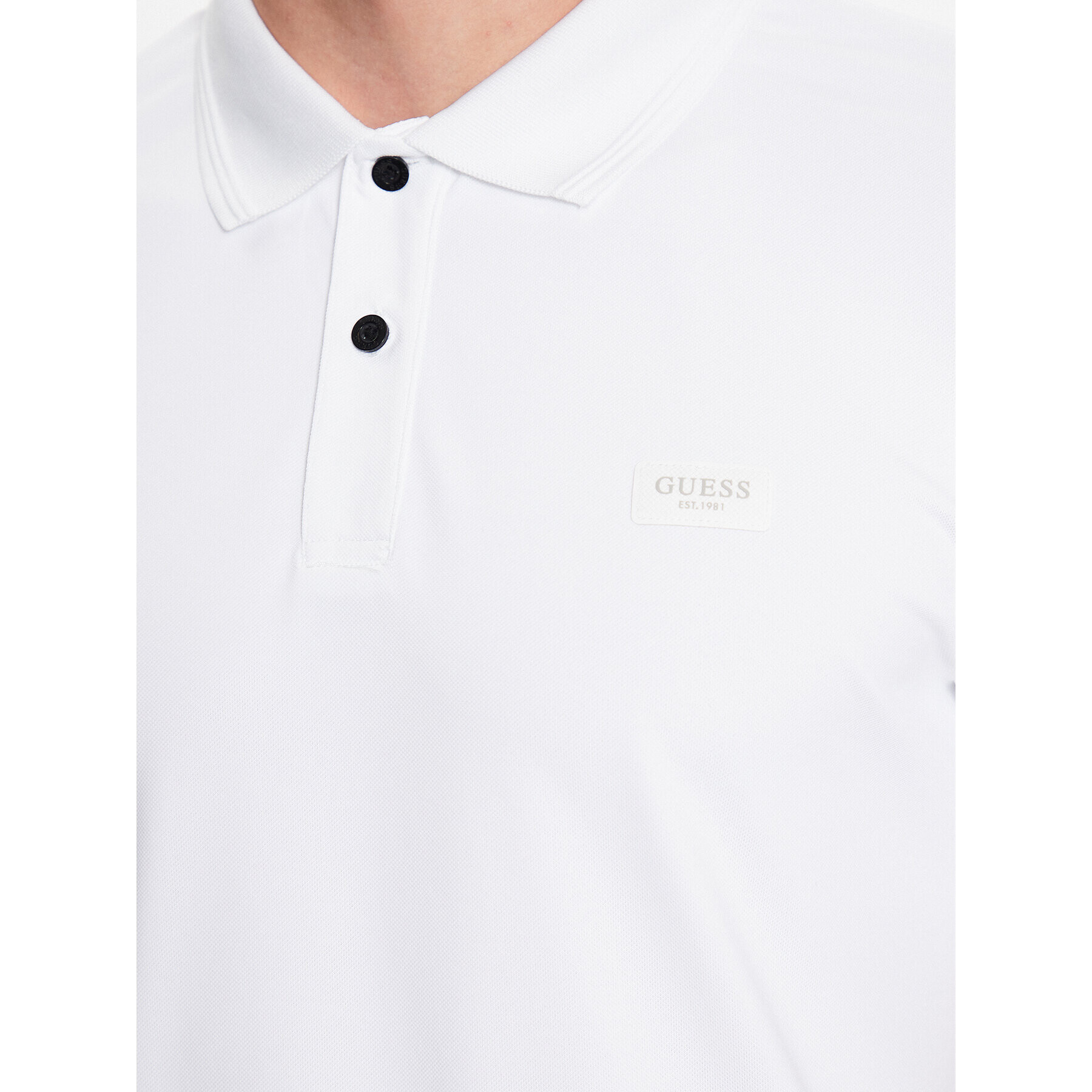 Guess Tricou polo M3YP35 KBS60 Alb Slim Fit - Pled.ro