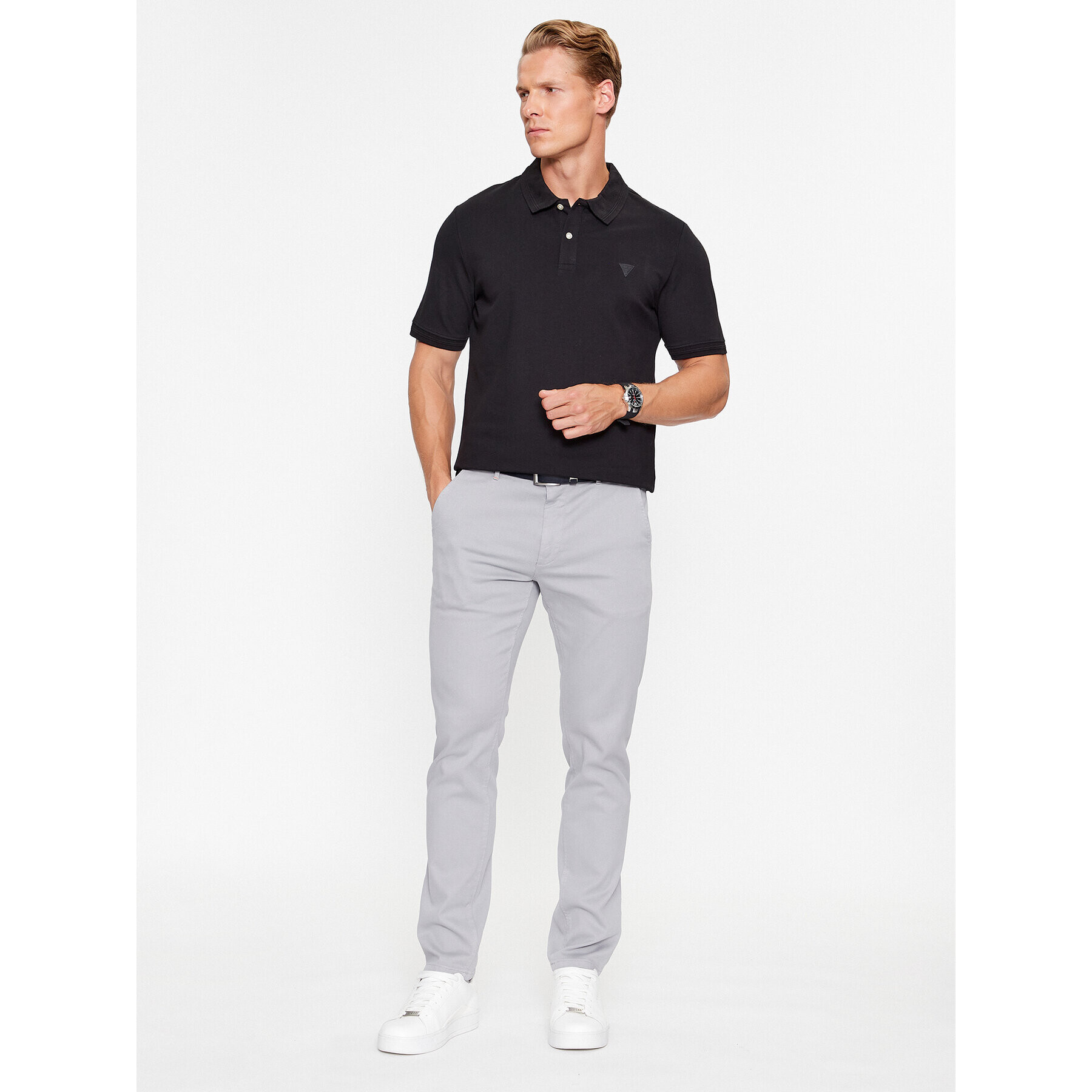 Guess Tricou polo M3YP60 K7O64 Negru Slim Fit - Pled.ro