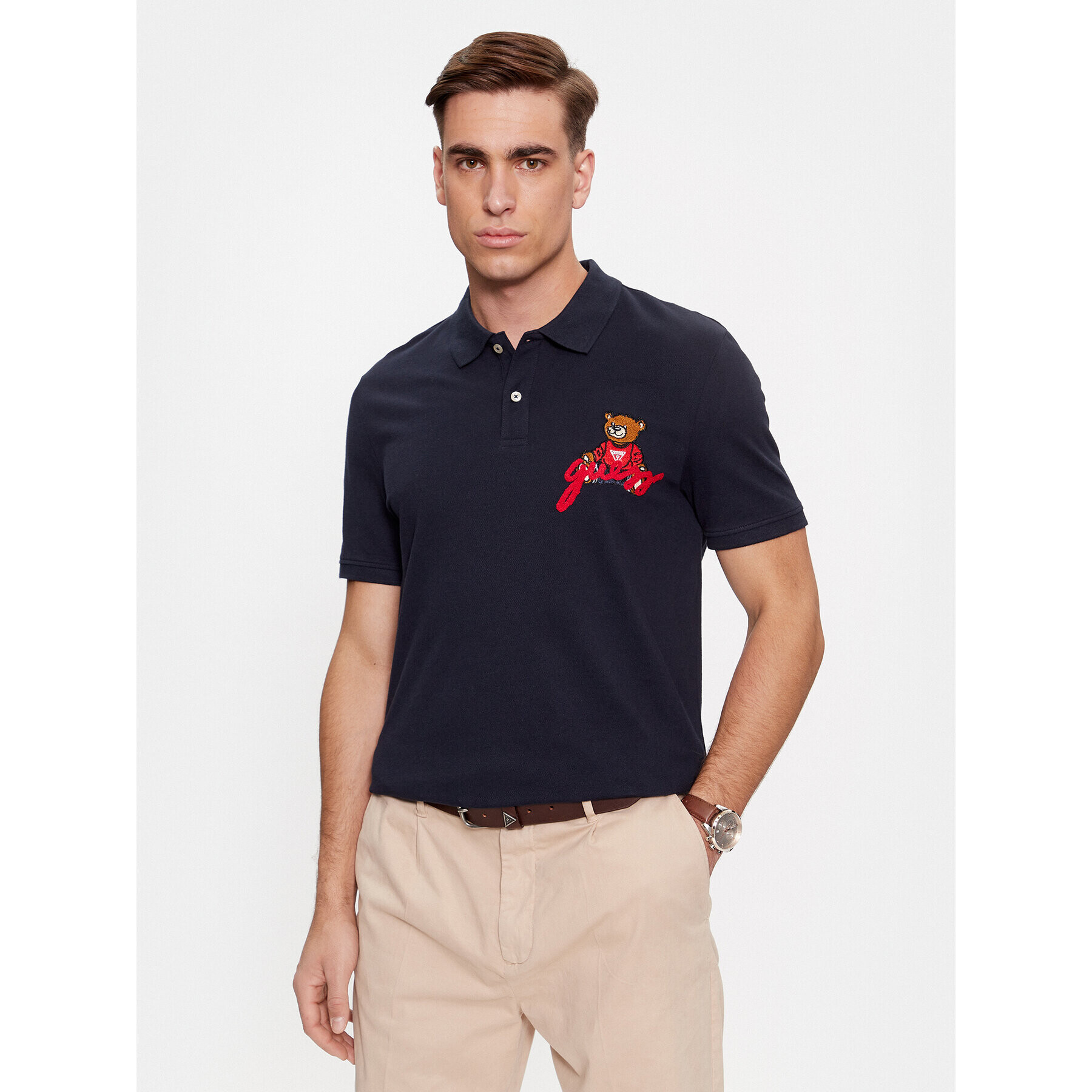 Guess Tricou polo M4RP38 KBV51 Albastru Regular Fit - Pled.ro