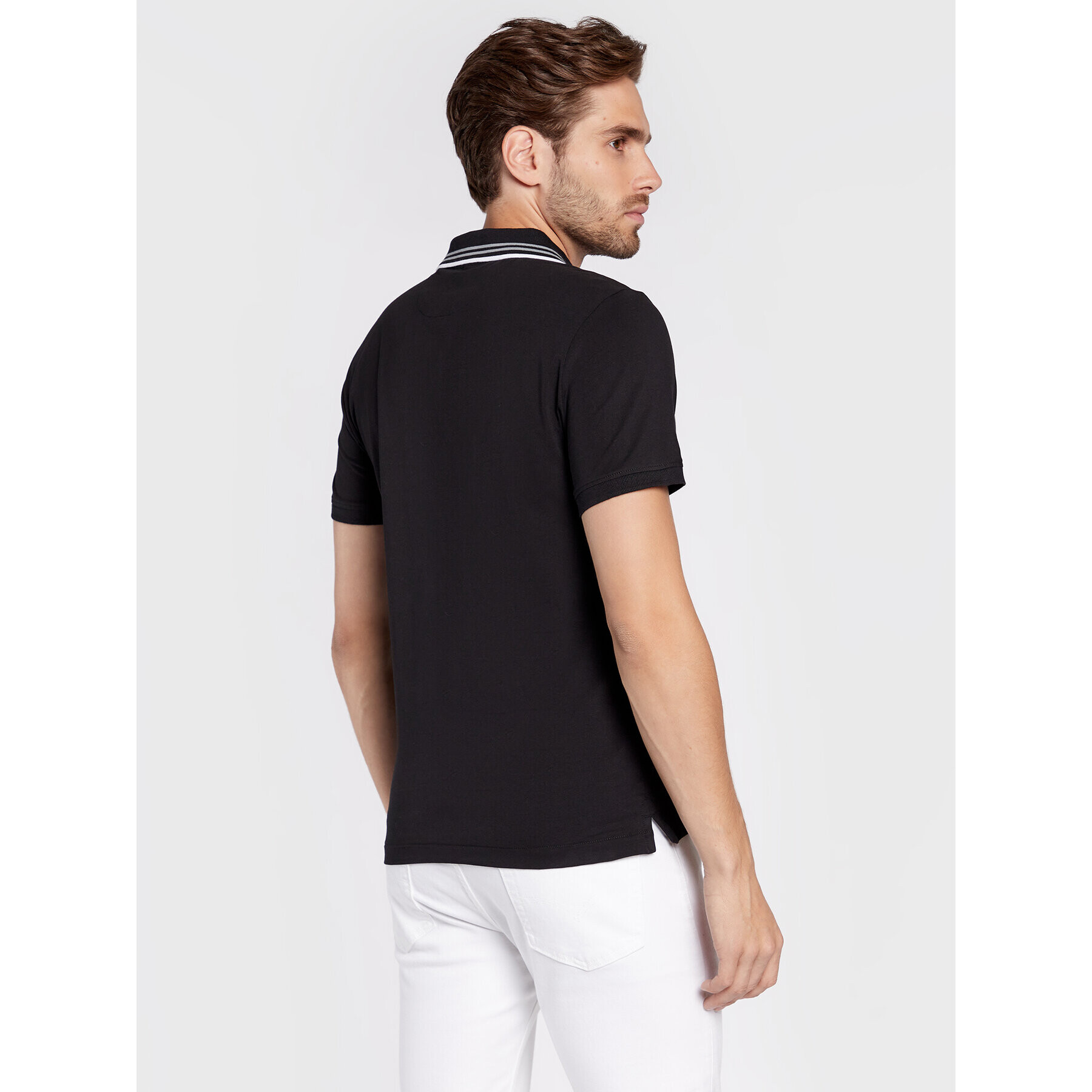 Guess Tricou polo Nolan M2BP66 J1314 Negru Extra Slim Fit - Pled.ro