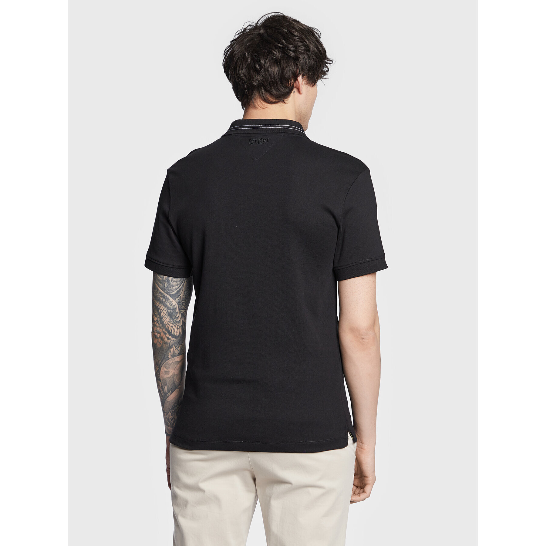 Guess Tricou polo Nolan M3RP66 KBL51 Negru Extra Slim Fit - Pled.ro