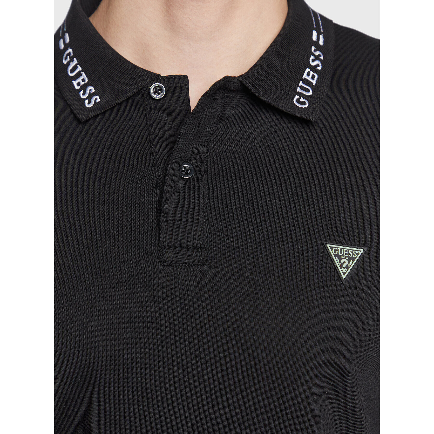 Guess Tricou polo Nolan M3RP66 KBL51 Negru Extra Slim Fit - Pled.ro