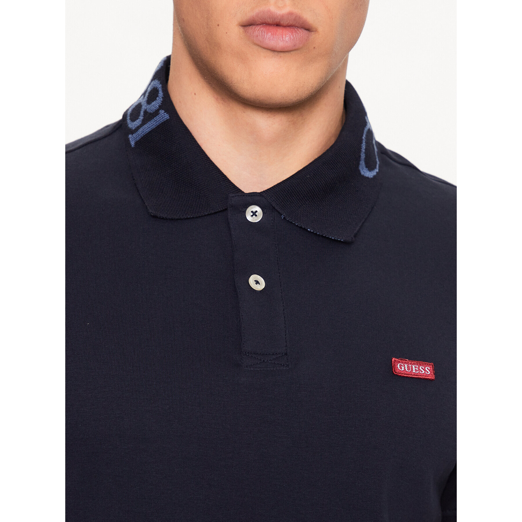 Guess Tricou polo Nolan M3YP66 KBL51 Bleumarin Slim Fit - Pled.ro