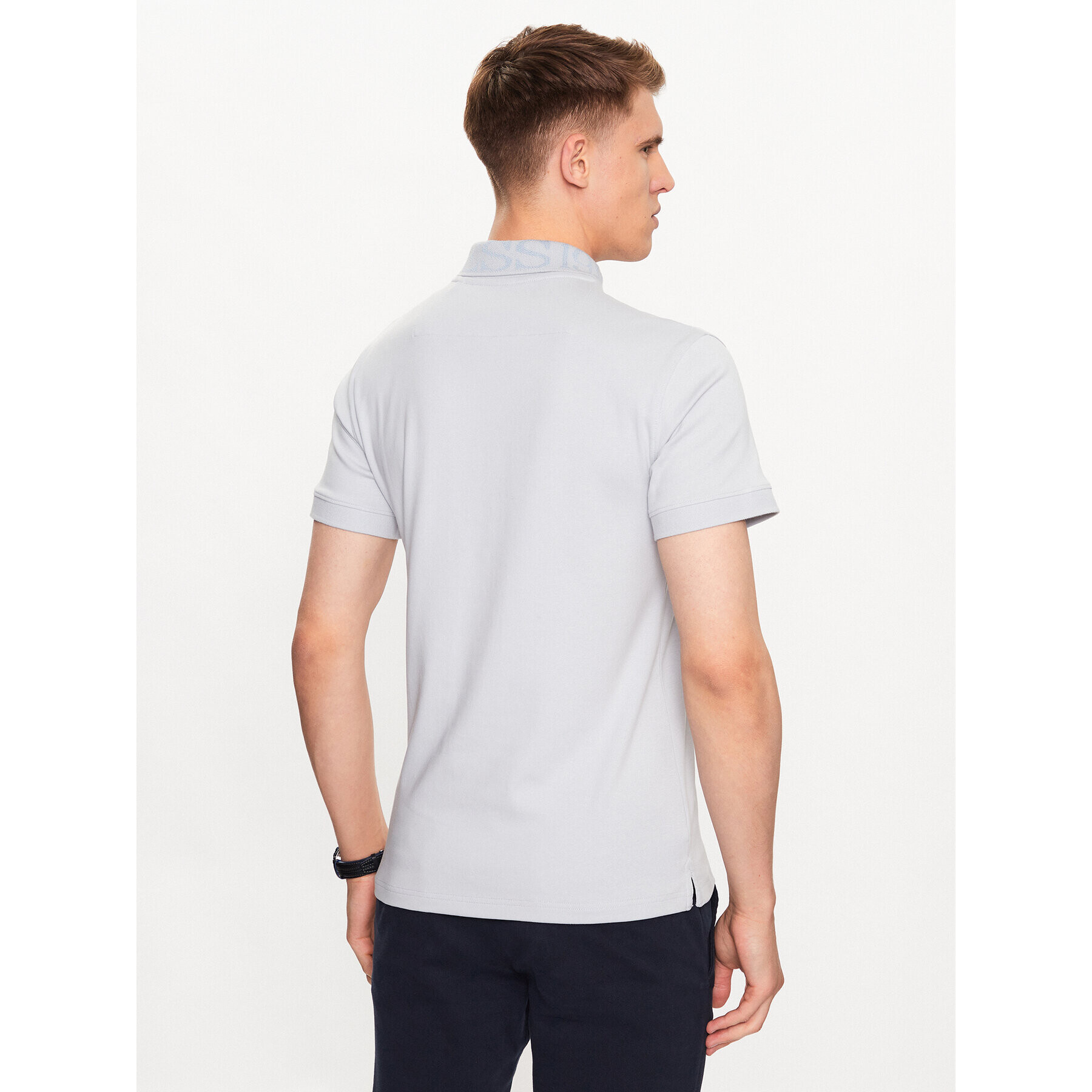 Guess Tricou polo Nolan M3YP66 KBL51 Gri Slim Fit - Pled.ro