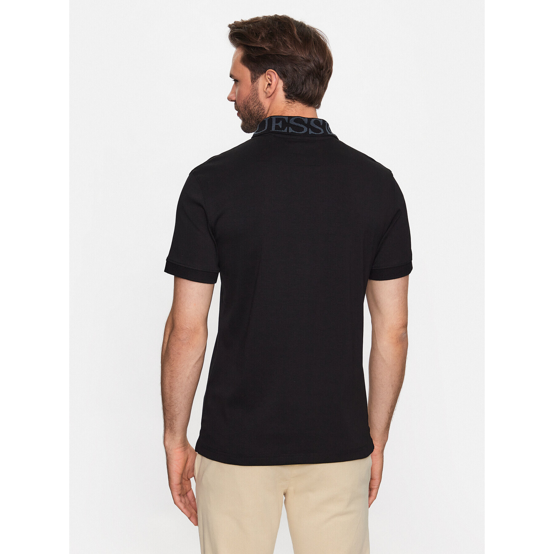 Guess Tricou polo Nolan M3YP66 KBL51 Negru Slim Fit - Pled.ro