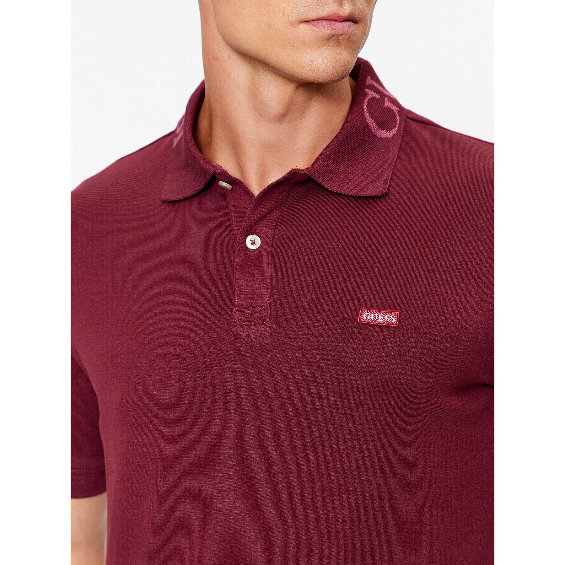 Guess Tricou polo Nolan M3YP66 KBL51 Vișiniu Slim Fit - Pled.ro