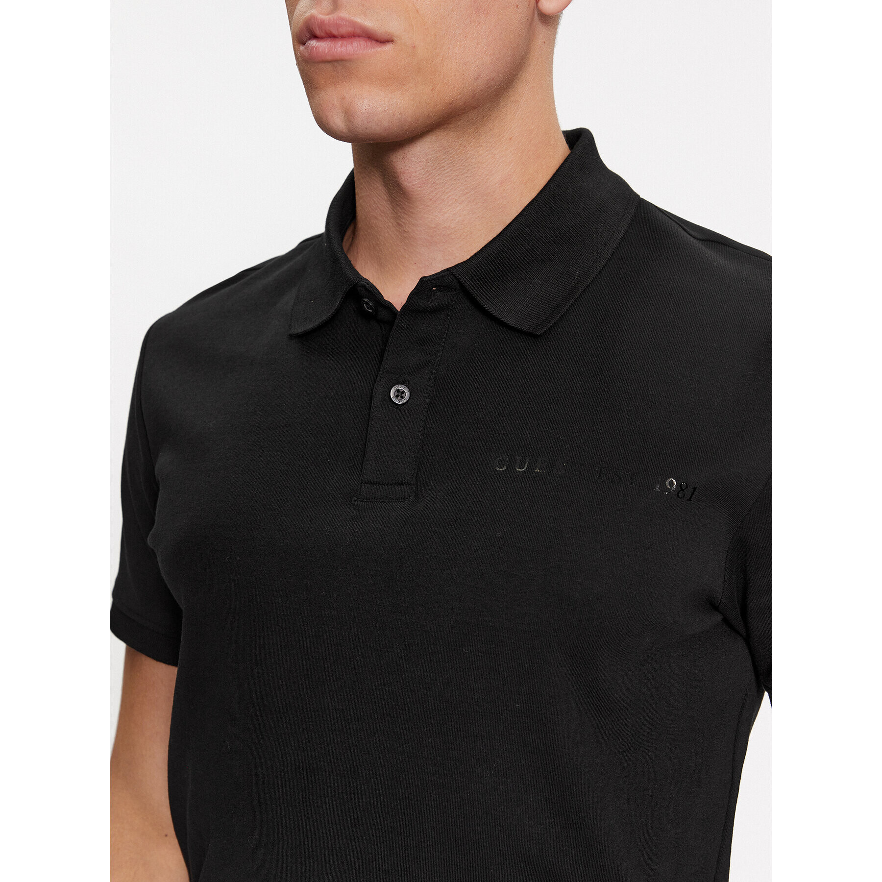 Guess Tricou polo Nolan M4RP66 KBL51 Negru Slim Fit - Pled.ro