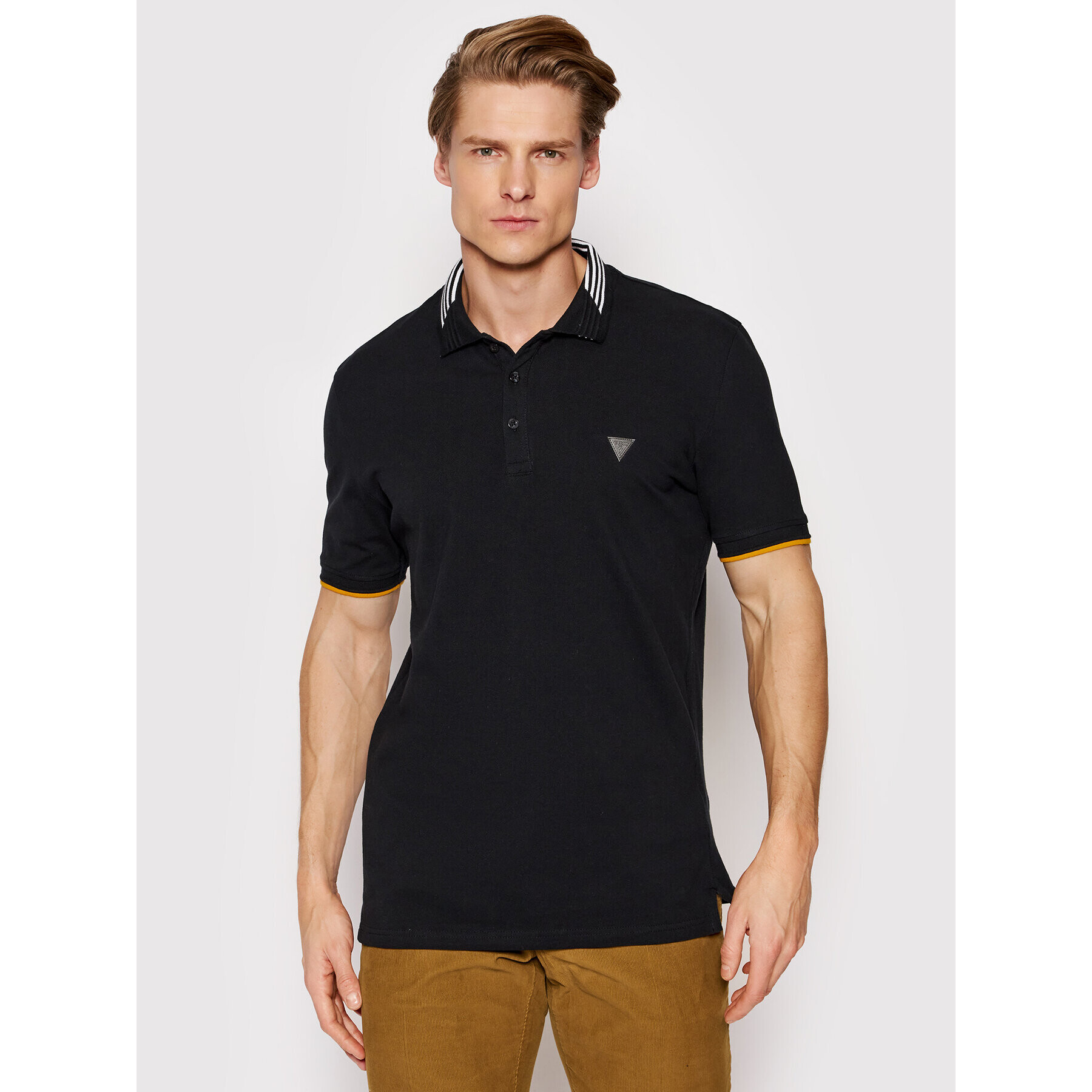 Guess Tricou polo Oz Ss M2RP55 K9WF1 Negru Regular Fit - Pled.ro