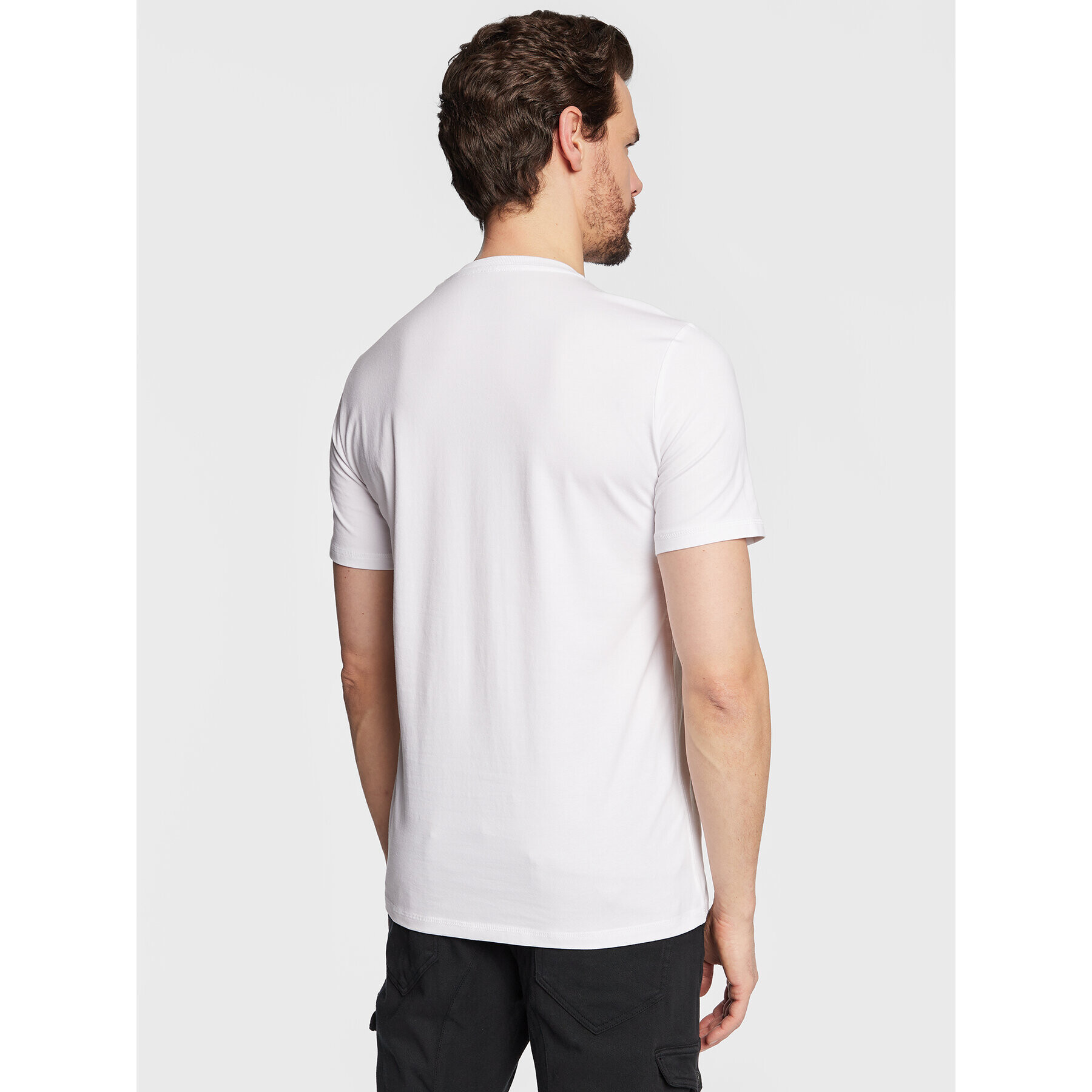 Guess Tricou Round Logo M3GI11 J1314 Alb Slim Fit - Pled.ro