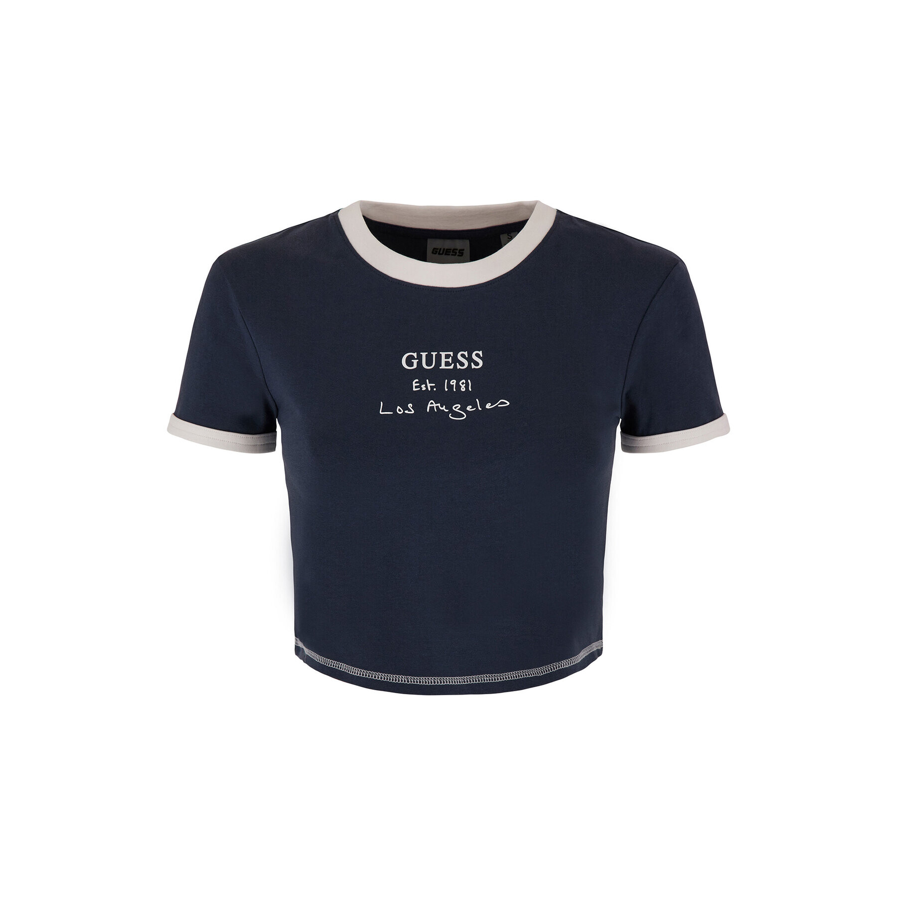 Guess Tricou Signature V3GI02 KBNW0 Bleumarin Slim Fit - Pled.ro