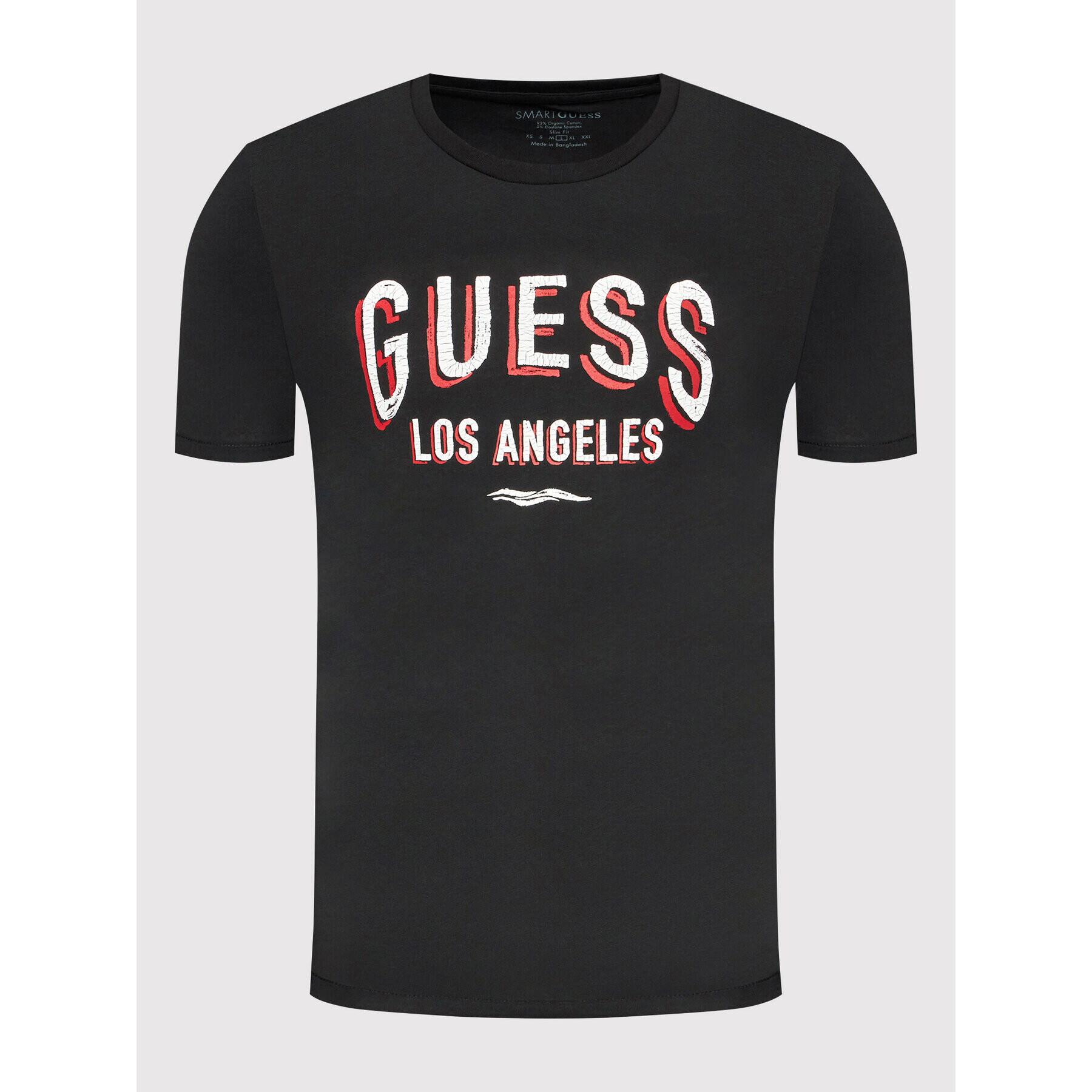 Guess Tricou Signboard M2RI18 J1311 Negru Slim Fit - Pled.ro