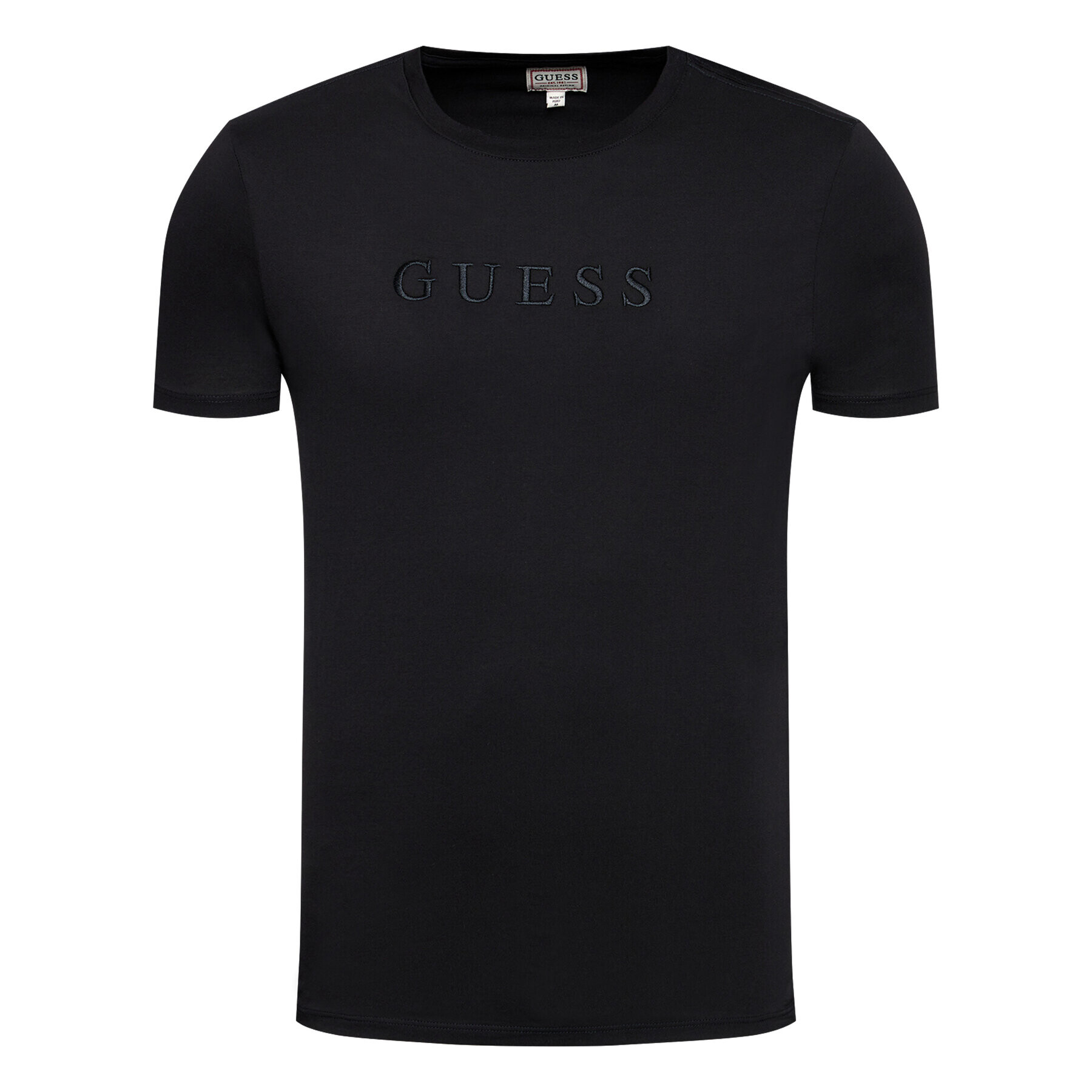 Guess Tricou Tone-On-Tone Logo M82P64 R7HD0 Negru Regular Fit - Pled.ro