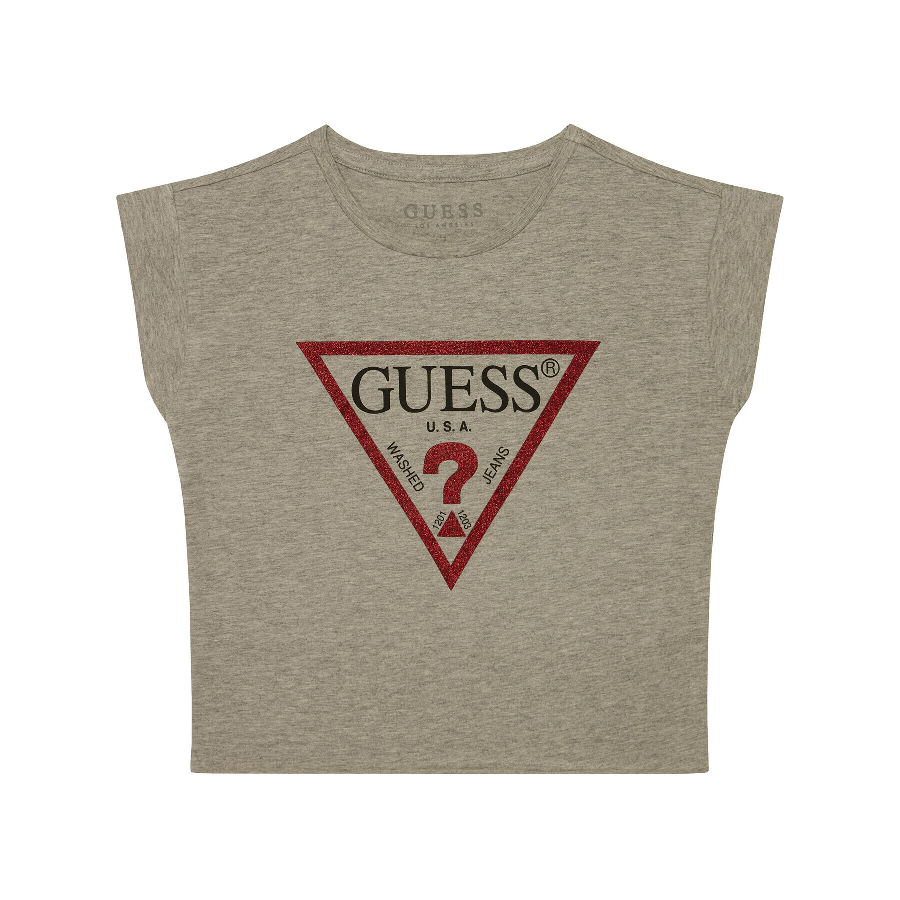 Guess Tricou Triangle Logo J81I15 J1300 Gri Regular Fit - Pled.ro