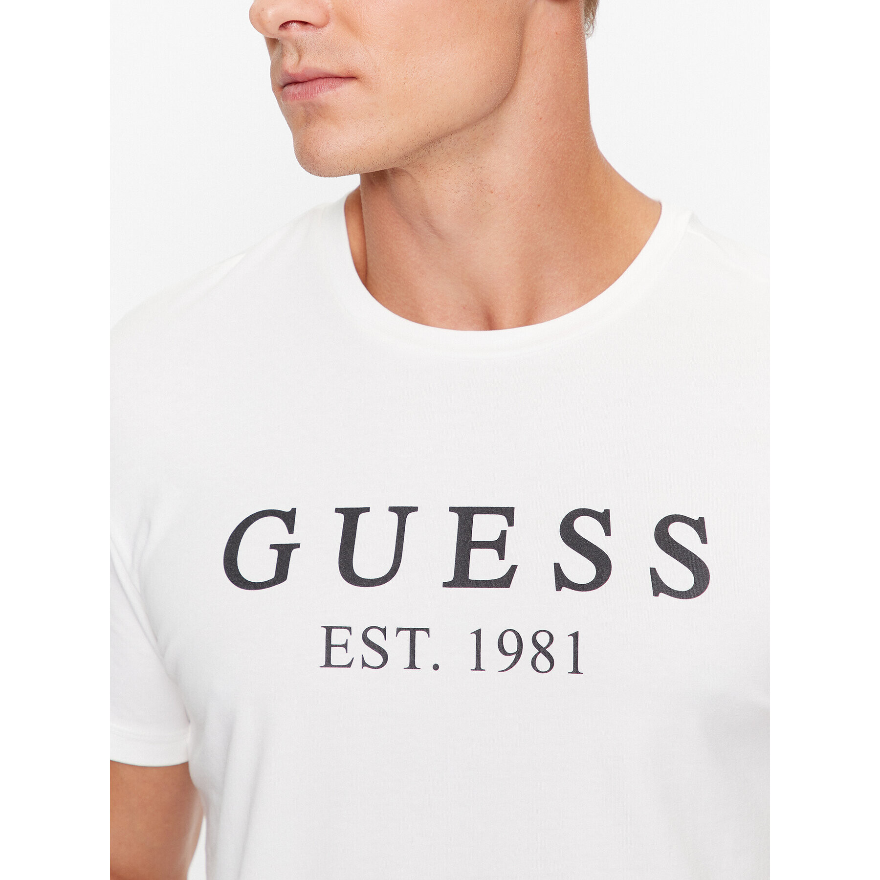 Guess Tricou U3BI22 K6YW0 Alb Regular Fit - Pled.ro