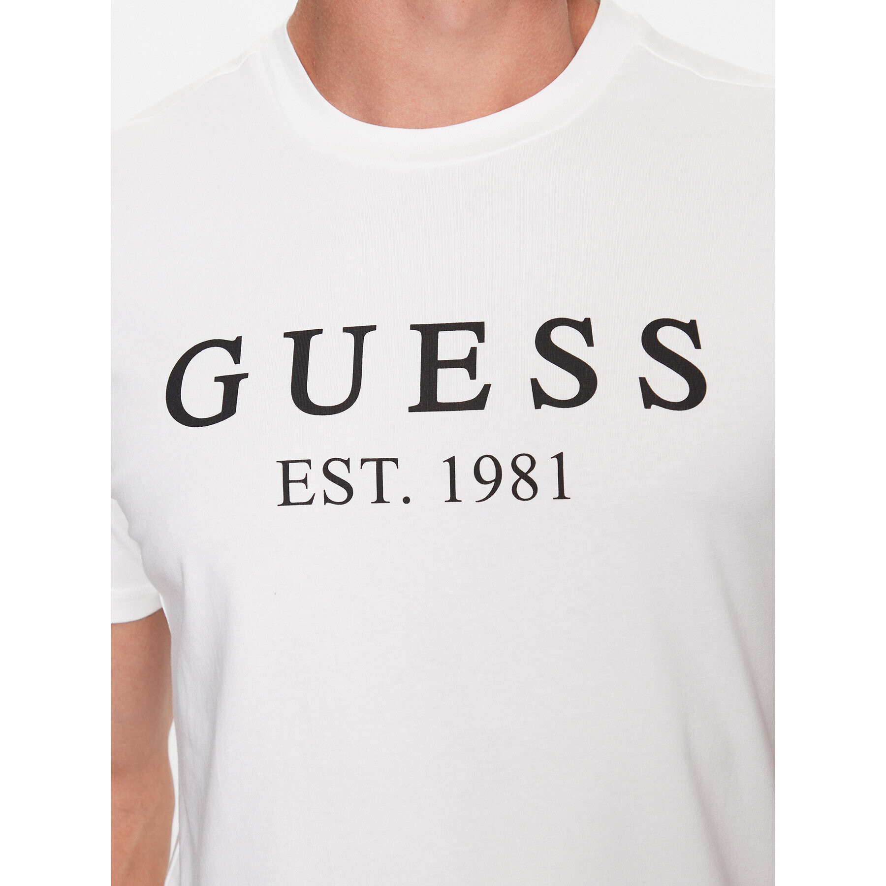 Guess Tricou U3YI00 K6YW0 Alb Regular Fit - Pled.ro