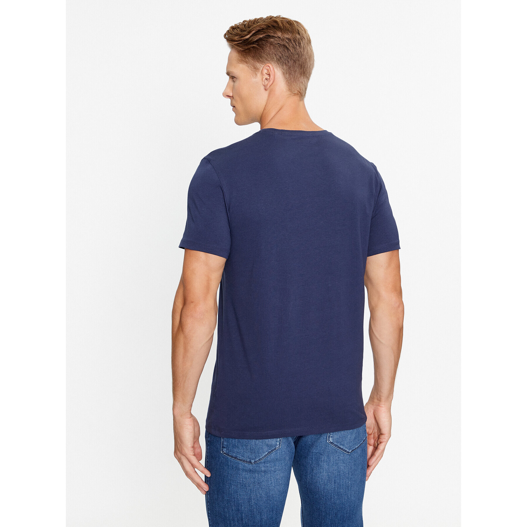 Guess Tricou U97M00 K6YW1 Bleumarin Slim Fit - Pled.ro