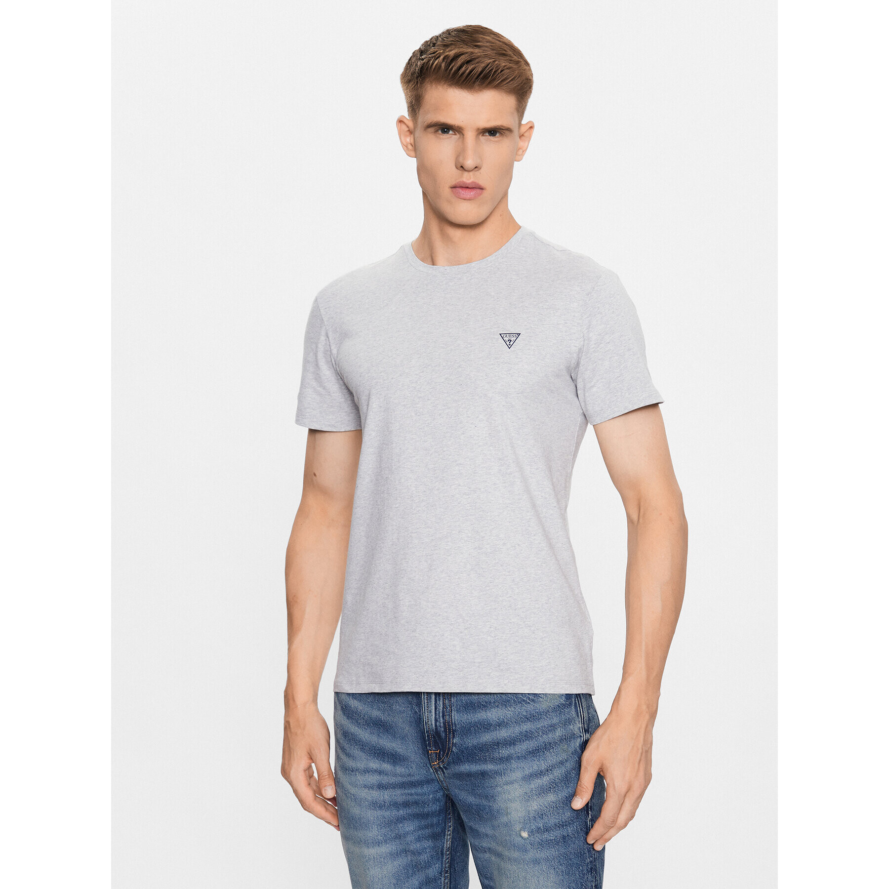 Guess Tricou U97M00 K6YW1 Gri Slim Fit - Pled.ro