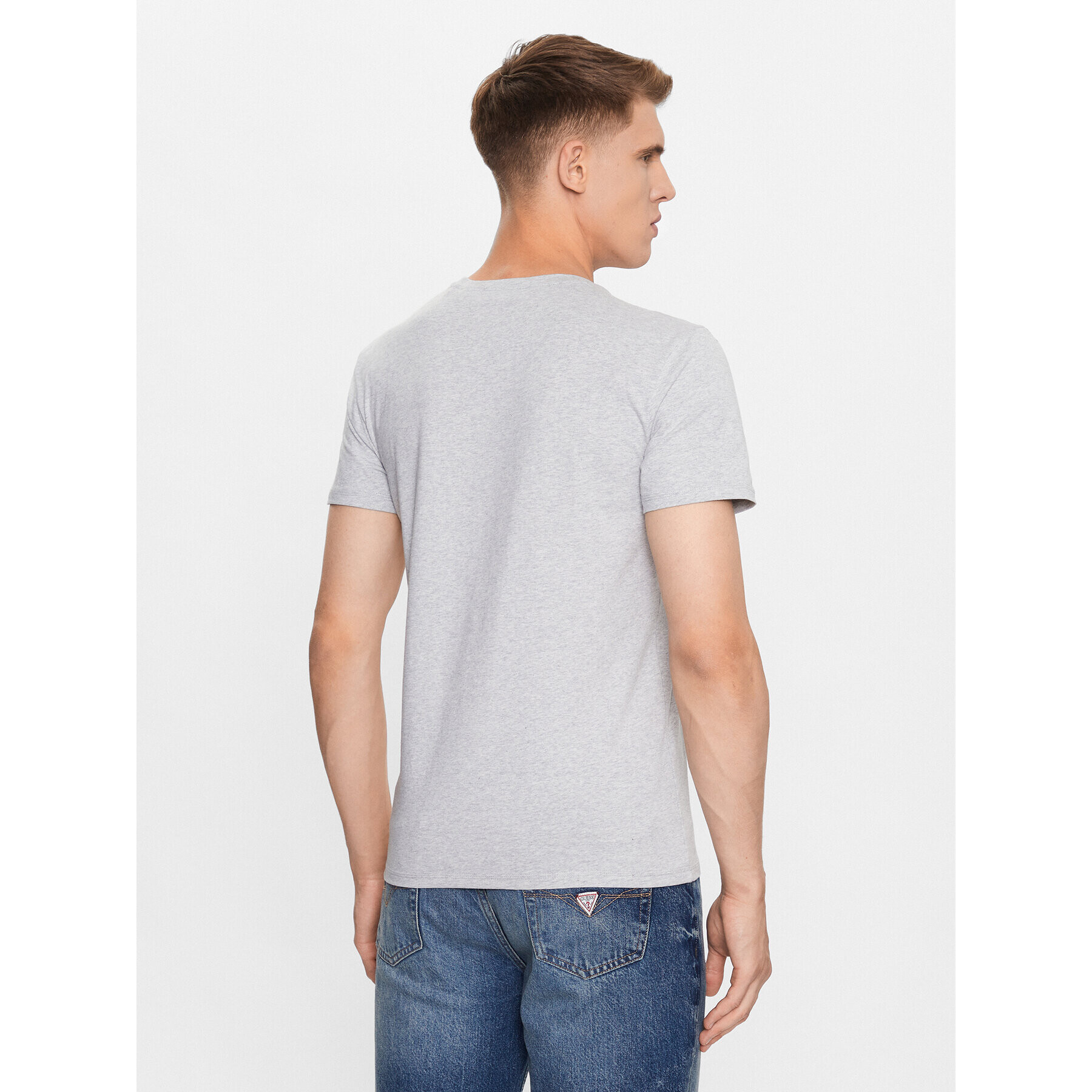 Guess Tricou U97M00 K6YW1 Gri Slim Fit - Pled.ro