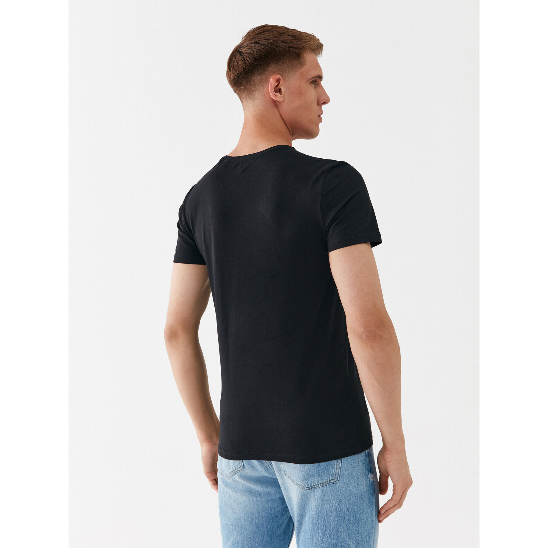 Guess Tricou U97M00 K6YW1 Negru Slim Fit - Pled.ro