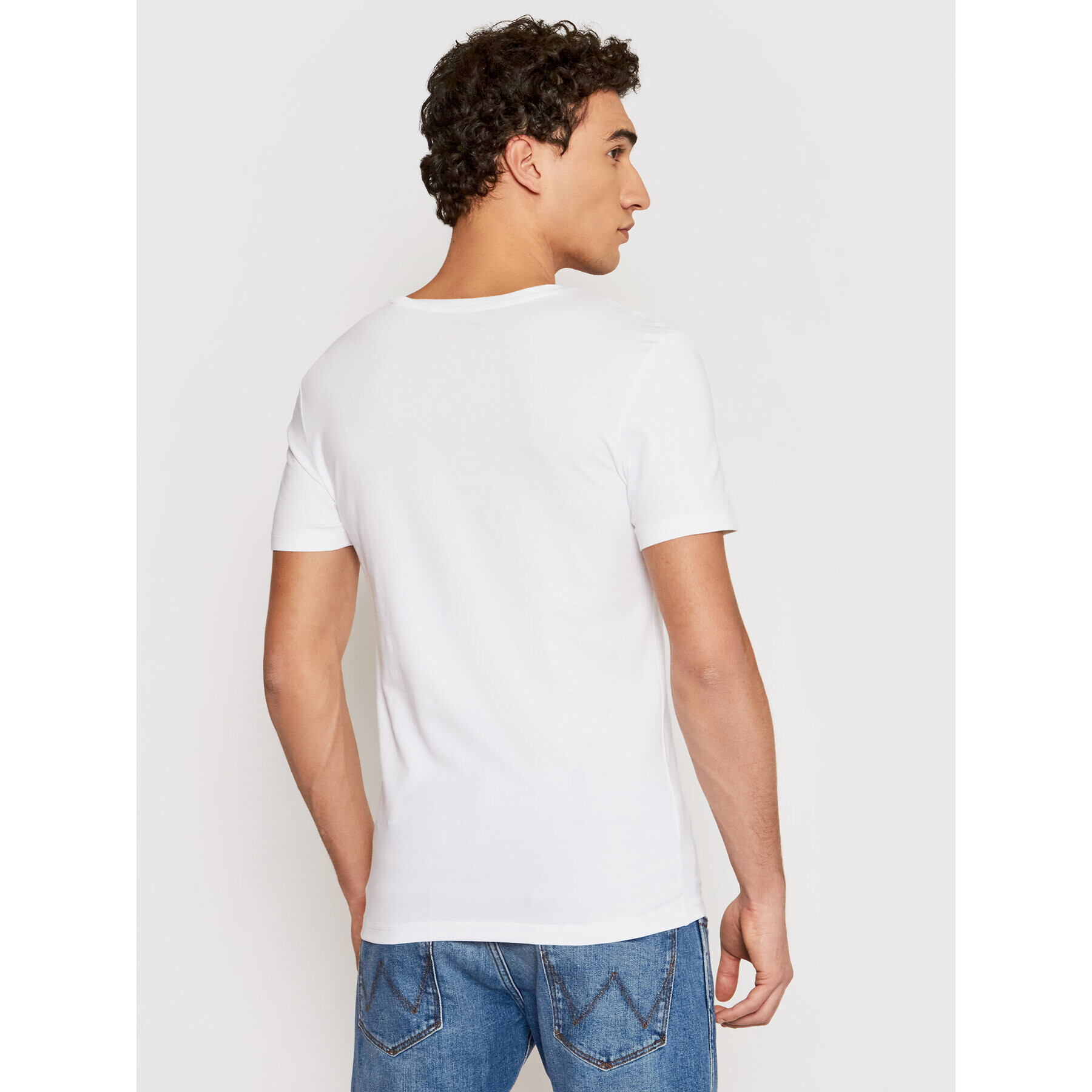 Guess Tricou U97M01 JR003 Alb Slim Fit - Pled.ro