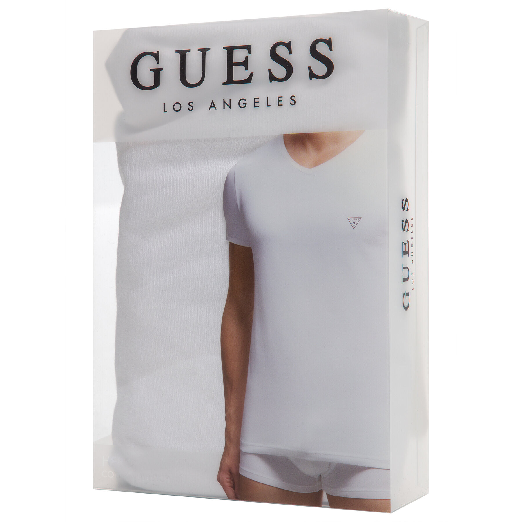 Guess Tricou U97M01 JR003 Alb Slim Fit - Pled.ro