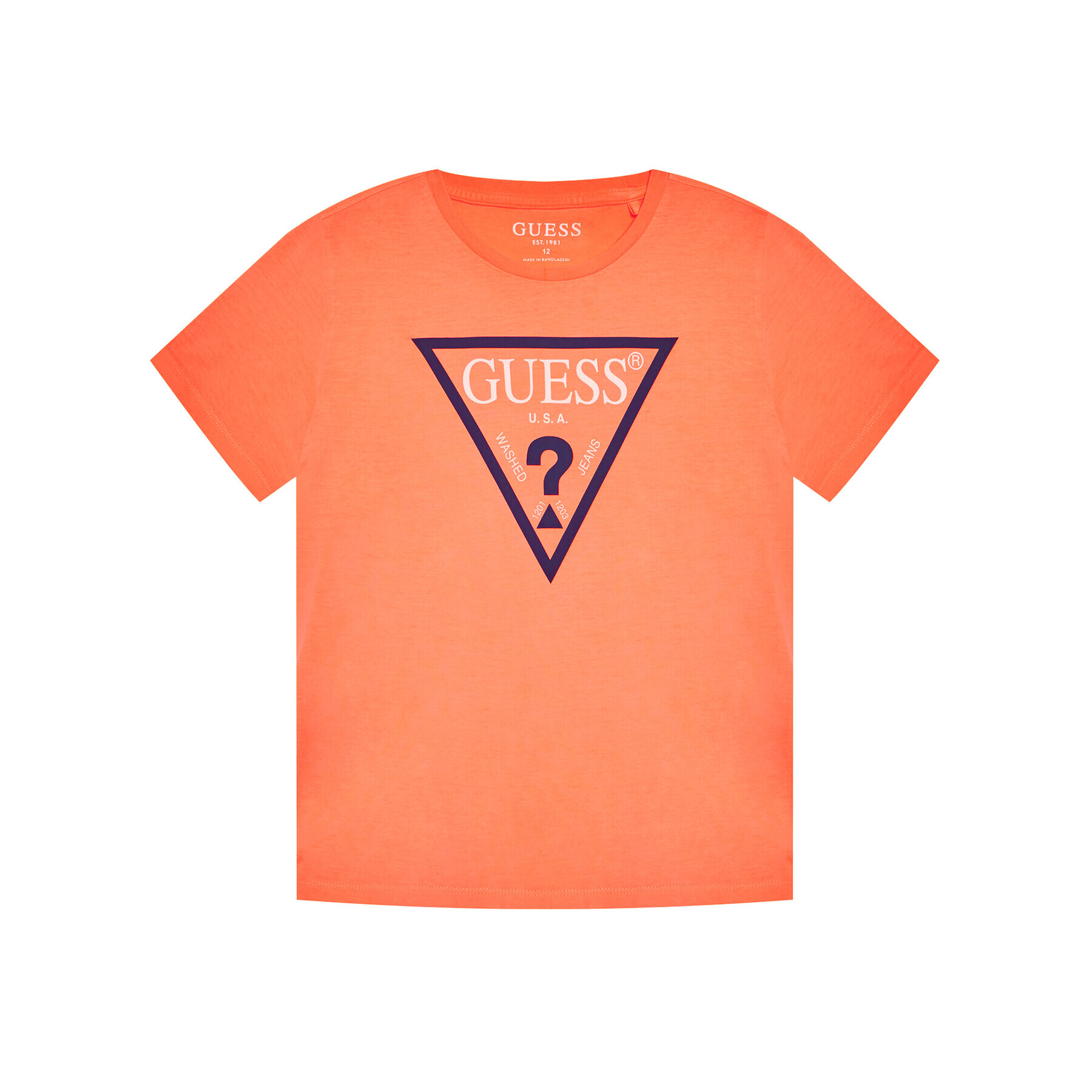 Guess Tricou Unisex Portocaliu Regular Fit - Pled.ro