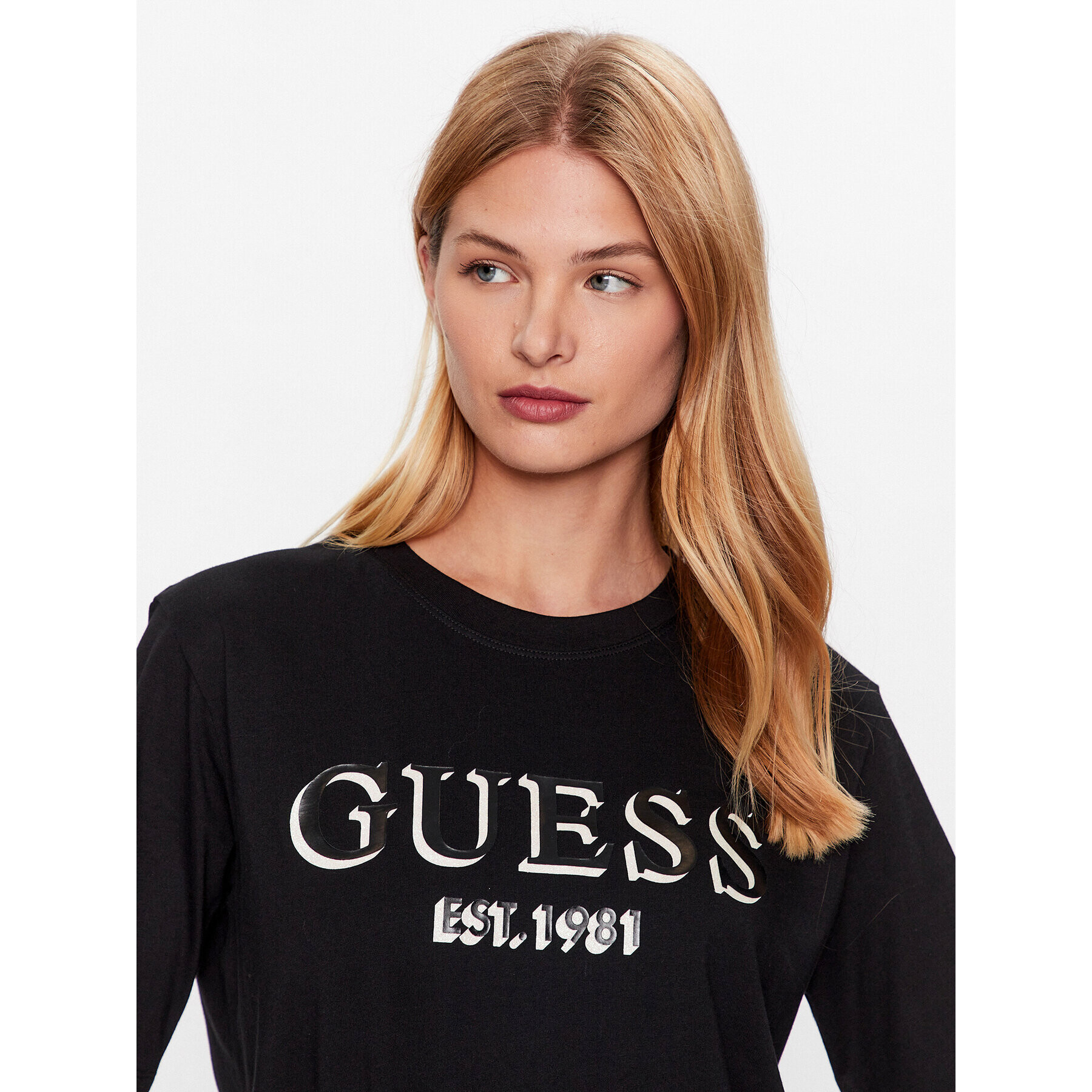 Guess Tricou V3YI16 I3Z14 Negru Regular Fit - Pled.ro