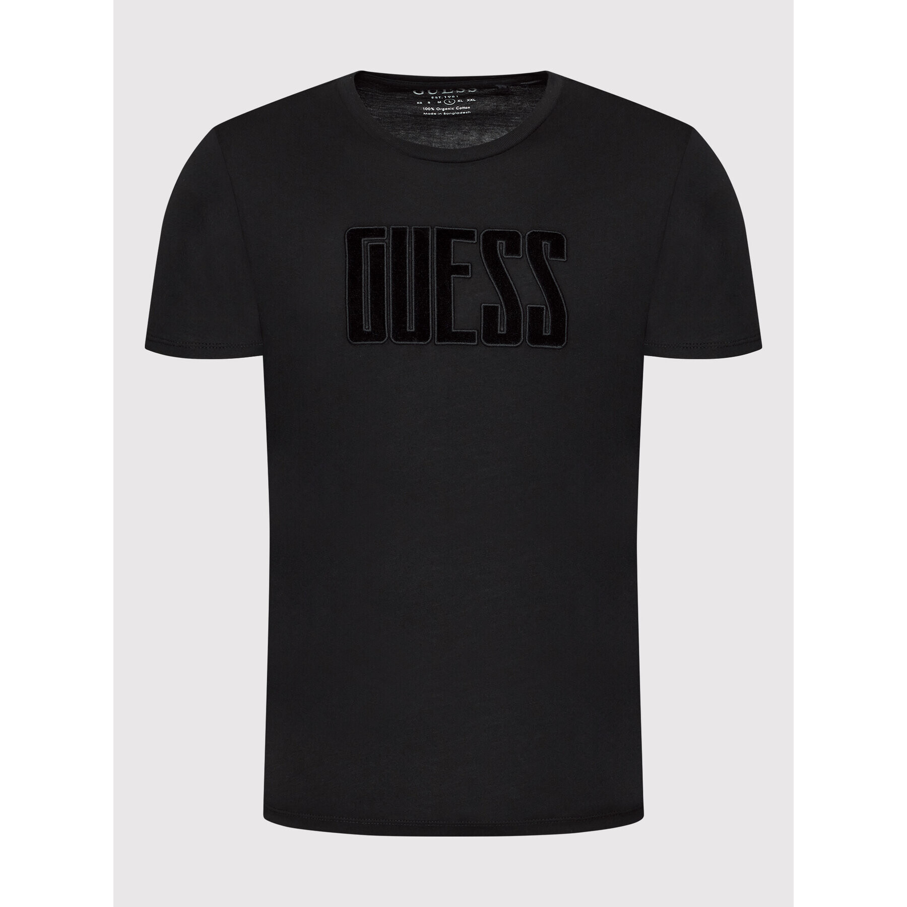 Guess Tricou Velvet Applique Logo MBRI25 KAVR5 Negru Regular Fit - Pled.ro