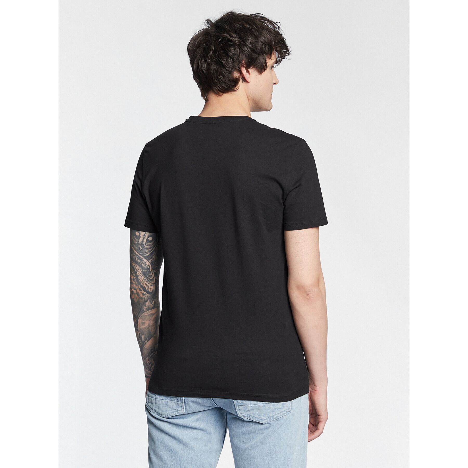 Guess Tricou Vertical Logo M3GI22 J1314 Negru Slim Fit - Pled.ro