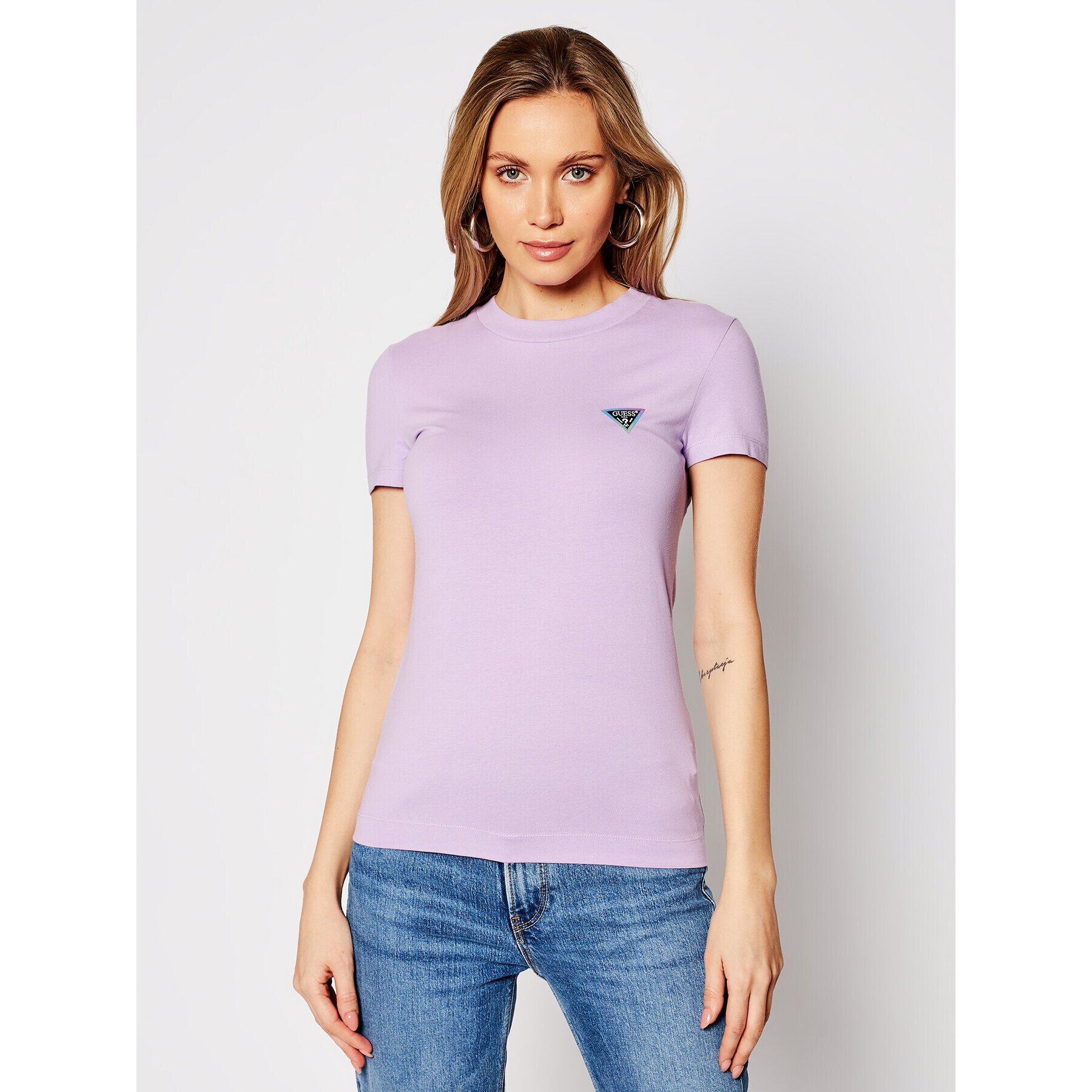 Guess Tricou W1RI04 J1311 Violet Slim Fit - Pled.ro